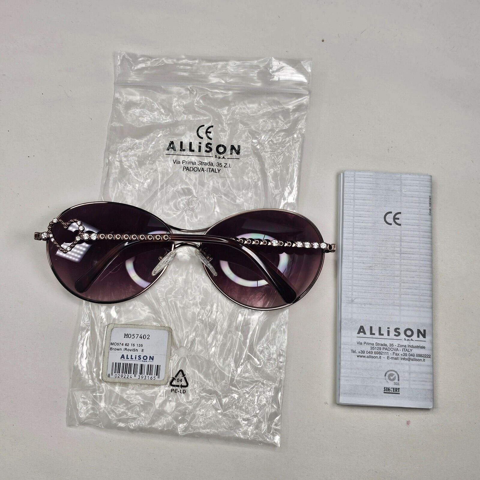 Moschino Sunglasses 2005 Vintage Brown Bronze Oval Heart MO574 02 101124