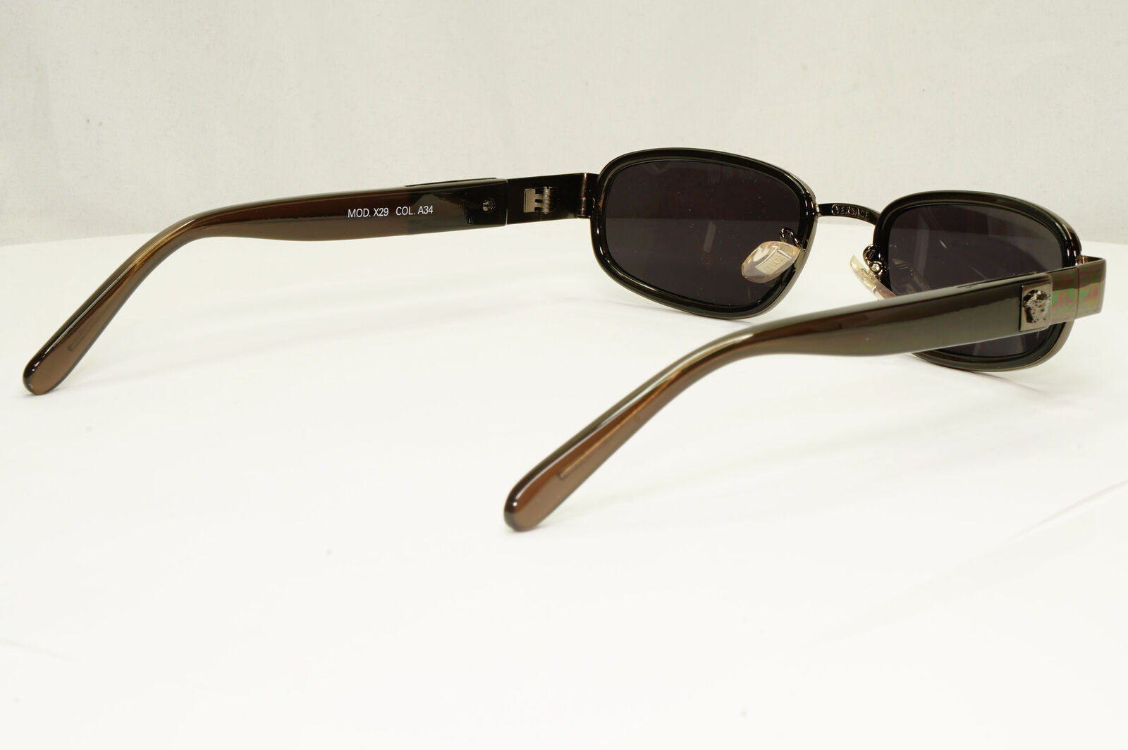 Gianni Versace 1996 Vintage Brown Gunmetal Medusa Sunglasses MOD X29 COL A34
