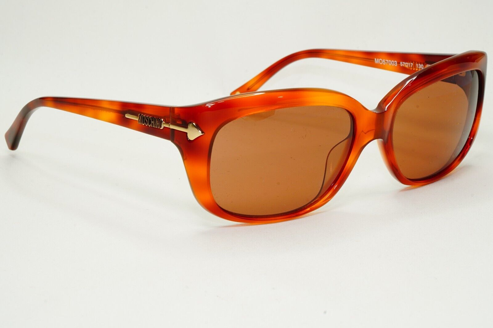 Moschino Sunglasses 2005 Vintage Brown Tortoise Gold Arrows MO570 03 101124
