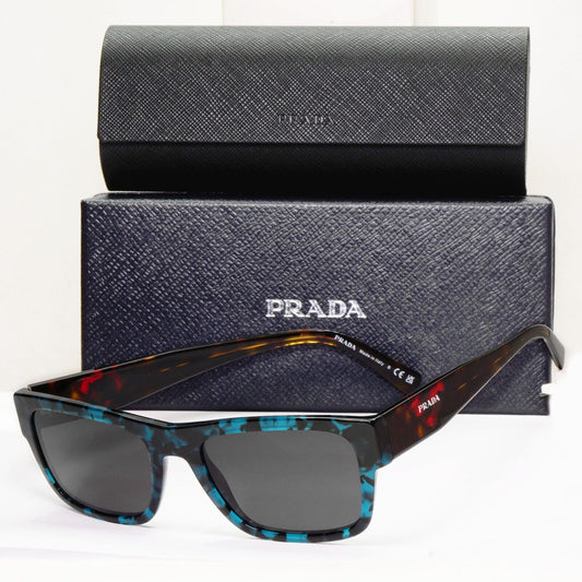 Prada Sunglasses Teal Green Brown Red Havana Square PR15YV VPR 15Y 06Z-1O1 54mm