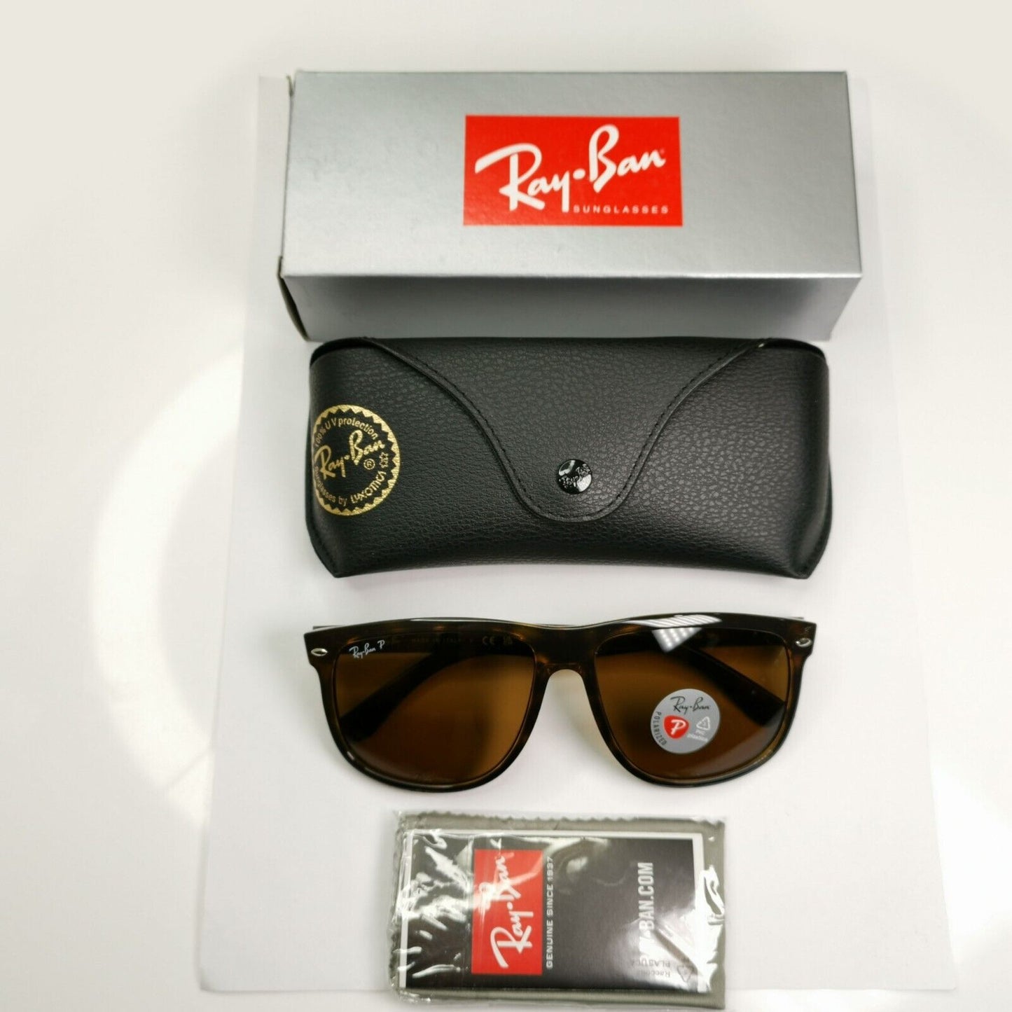 Ray-Ban Sunglasses Polarised Brown Tortoiseshell Boyfriend RB 4147 710/57 60mm