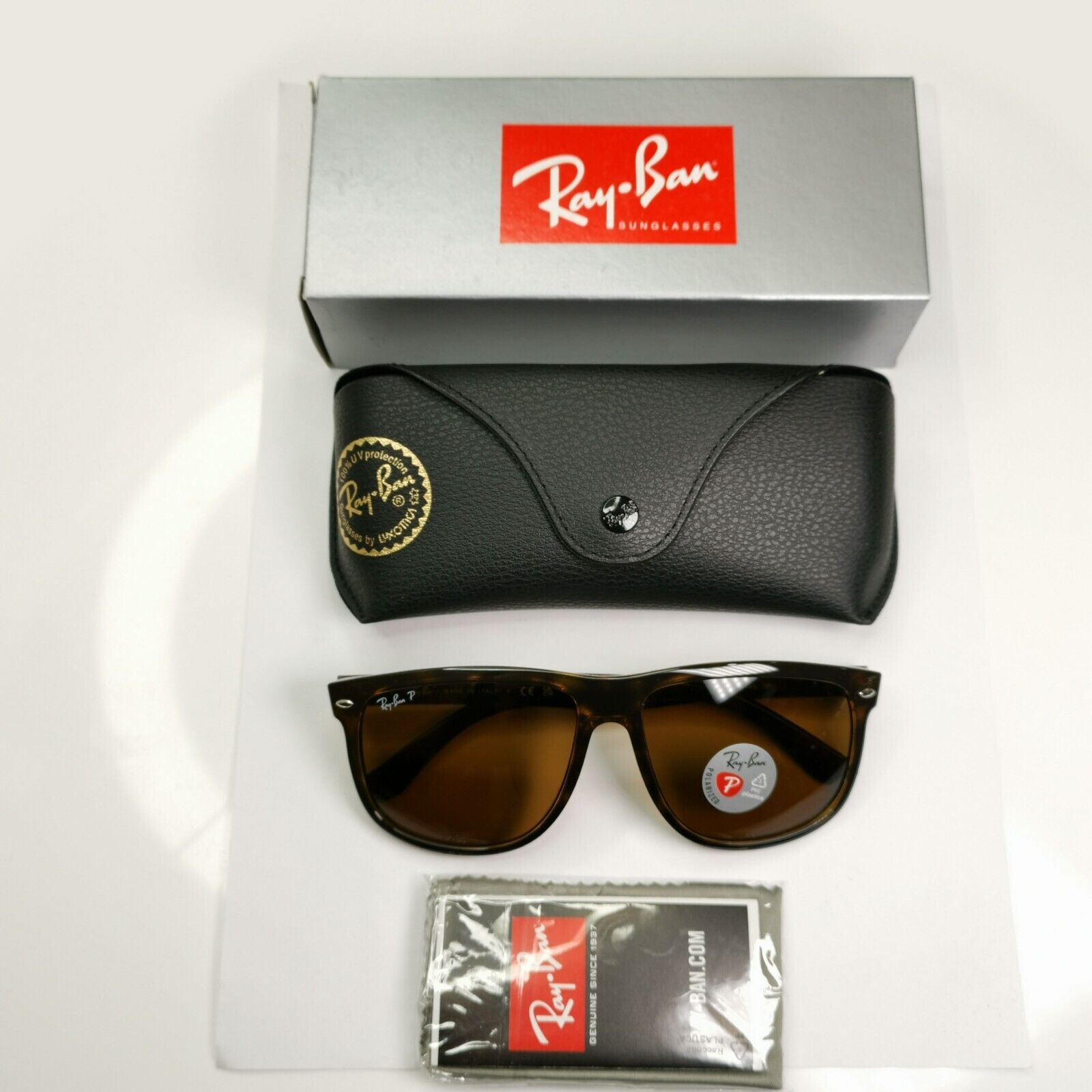 Ray-Ban Sunglasses Polarised Brown Tortoiseshell Boyfriend RB 4147 710/57 60mm