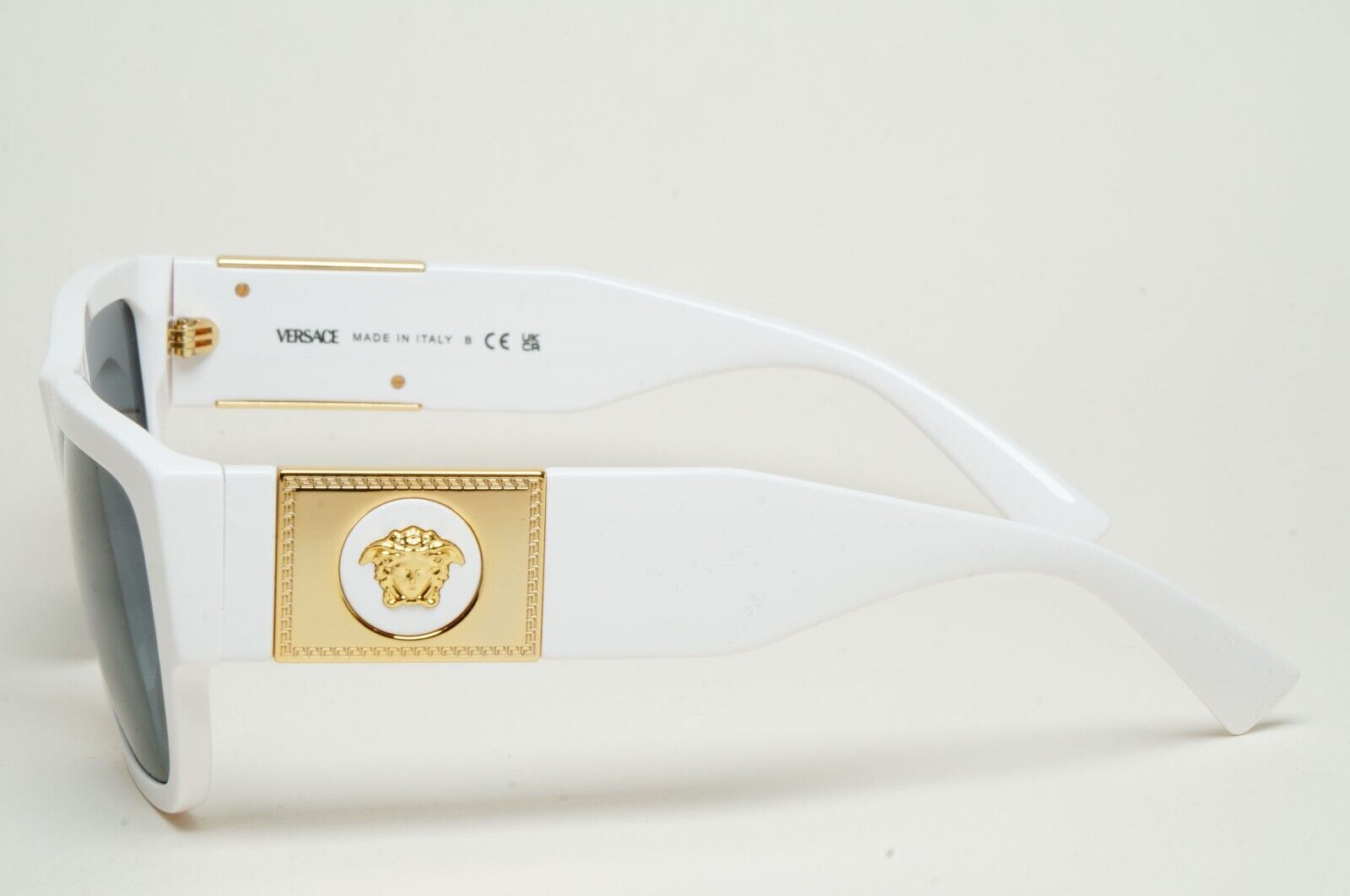 Versace Sunglasses White Gold Medusa Grey Square MOD VE 4406 314/87 56mm