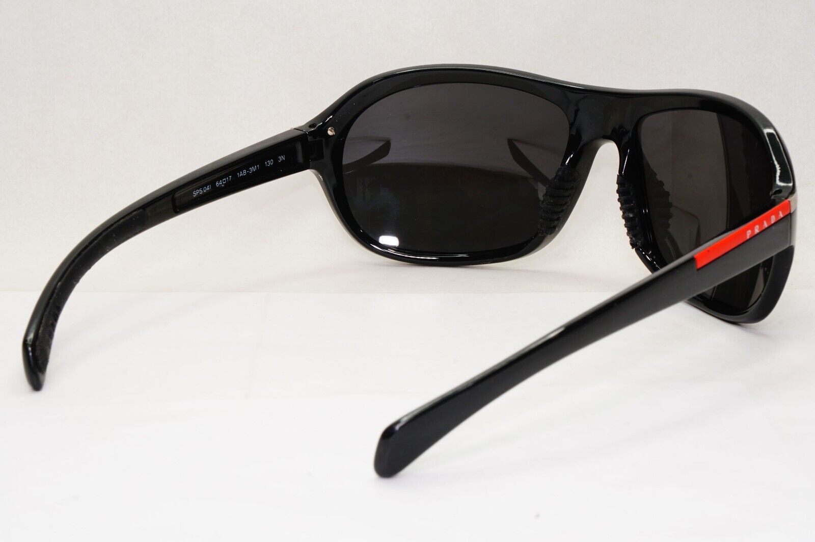 Prada Sunglasses 2007 Vintage Black Wrap Rossa PS04IS SPS 04I 1AB-3M1 111223