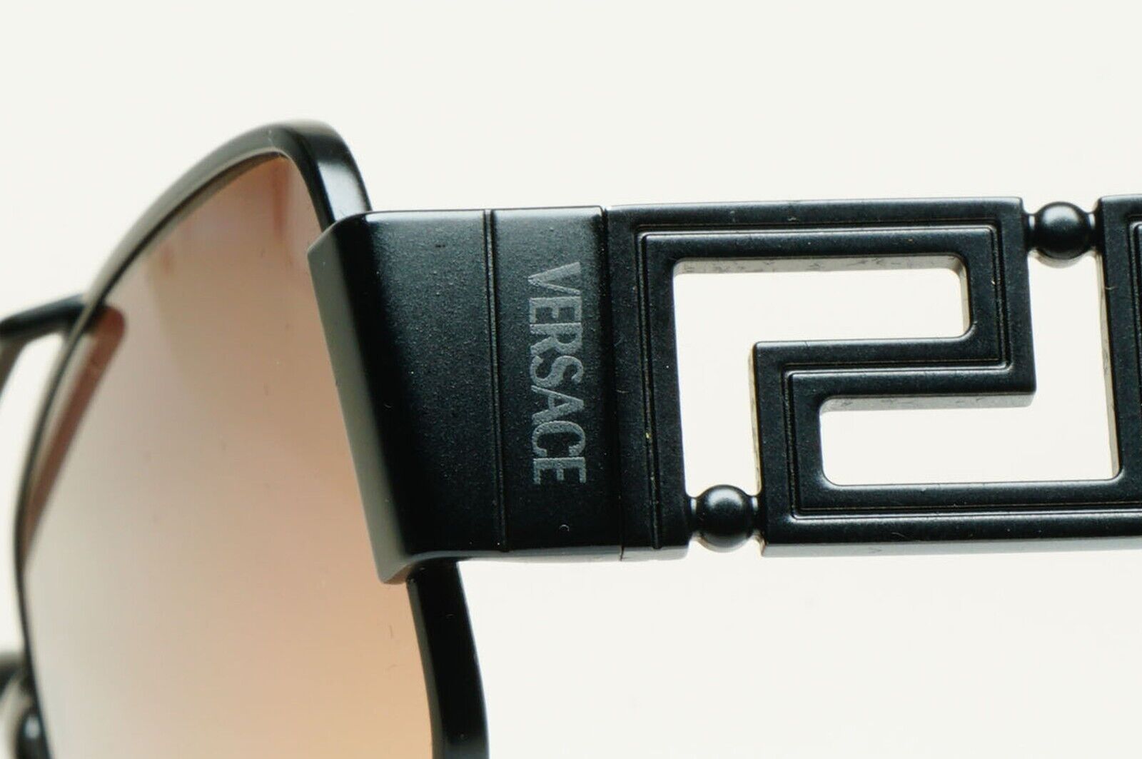 Versace Sunglasses Black Meander Brown Gradient Rectangle Metal MOD 2257 1261/18
