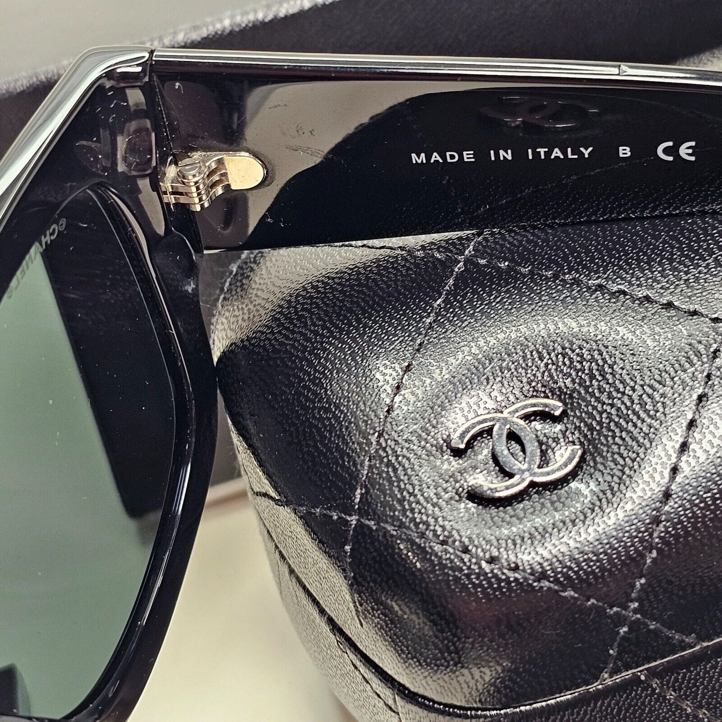 Chanel Sunglasses Black Diamante Rhinestone Square Large 5421-B c.501/S4 53mm
