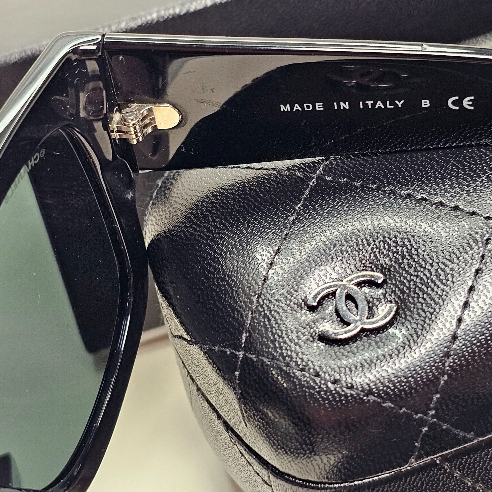 Chanel Sunglasses Black Diamante Rhinestone Square Large 5421-B c.501/S4 53mm