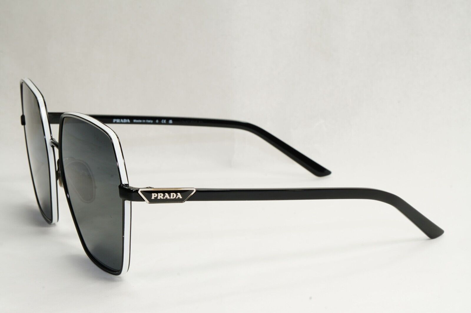 Prada Sunglasses Black Hexagon Angular Square PR56YS SPR 56Y 1AB-5S0 58mm