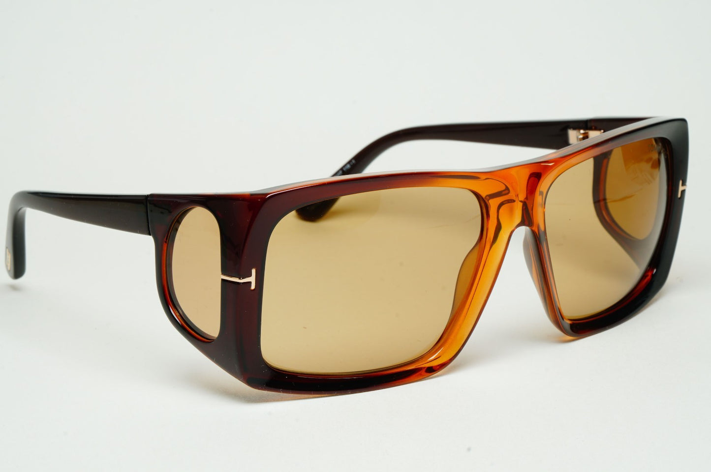 Tom Ford Sunglasses Rizzo Side Window Brown Yellow Square FT0730 TF 730 48E