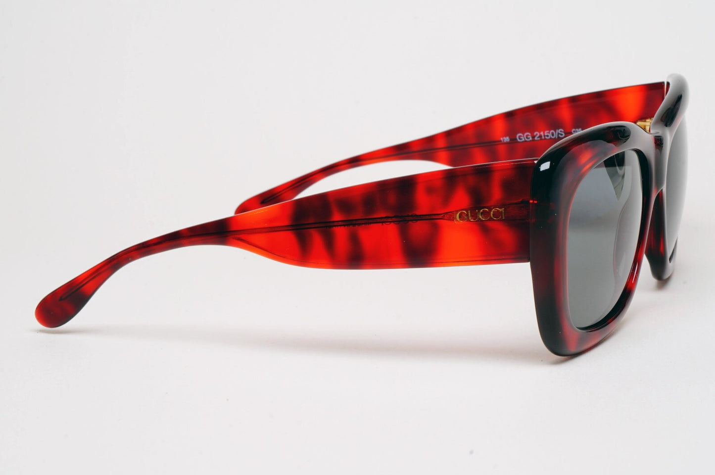 Gucci Sunglasses 1993 Vintage Square Red Bordo Marble Grey GG 2150/S C35 070325