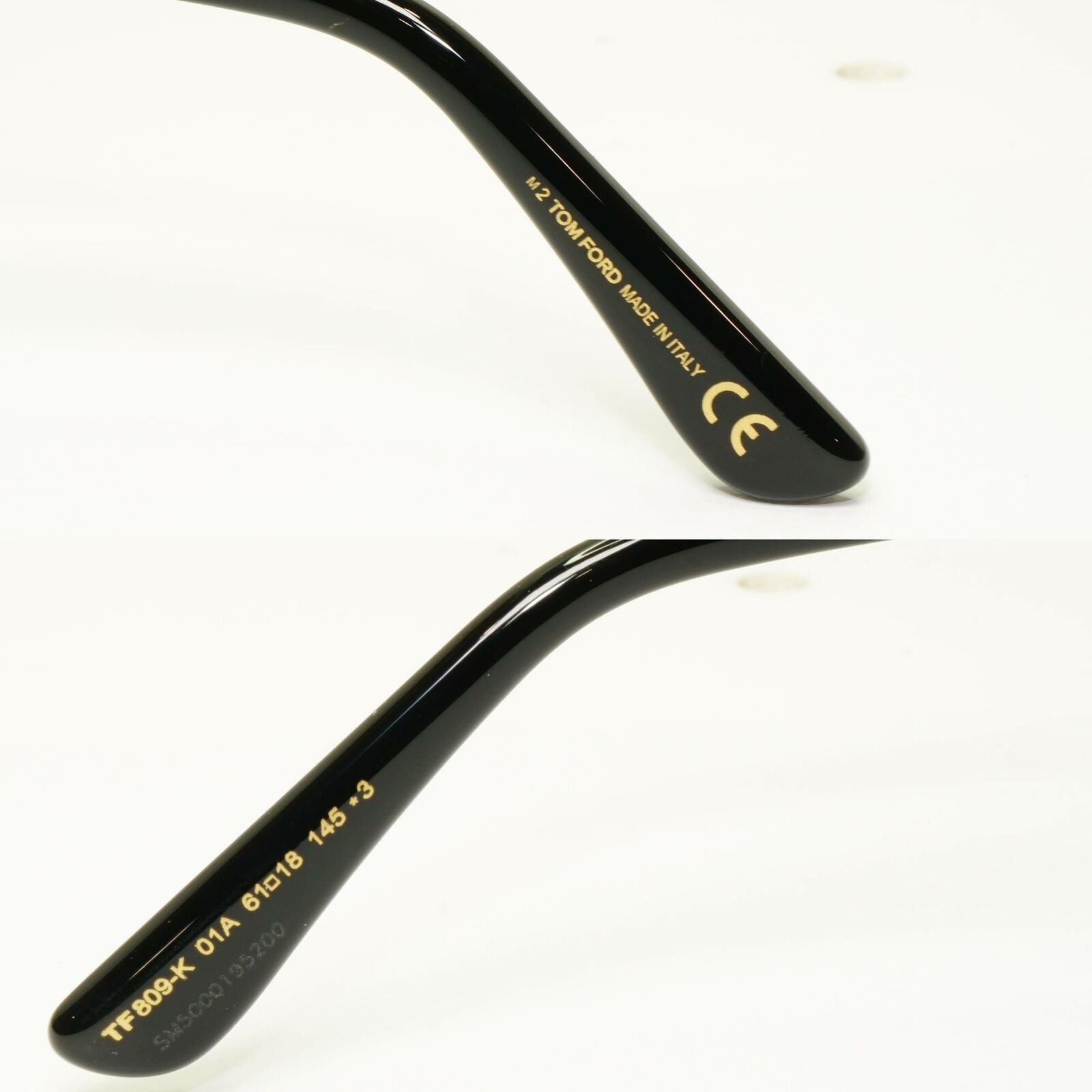 Authentic Tom Ford Womens Black Gold Oversized Large Sunglasses TF 809 K 01A