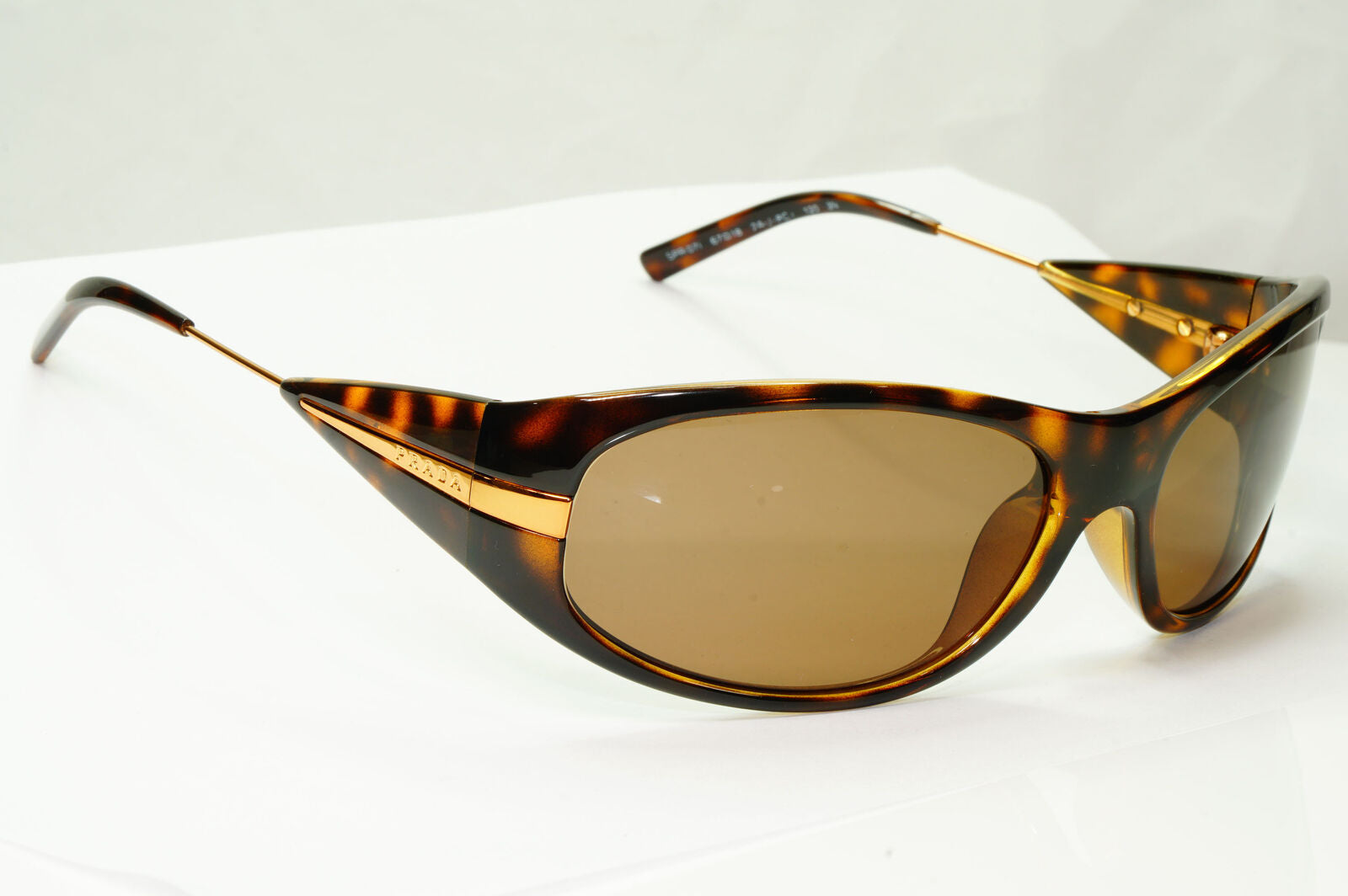 Prada 2007 Brown Sunglasses Gold Vintage Womens PR07IS SPR 07I 2AU-8C1 37434