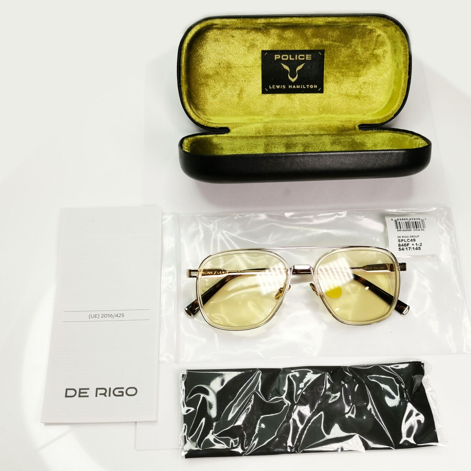 Police Lewis Hamilton F1 Sunglasses Gold Pilot Mirror Metal SPL C49 COL 846F