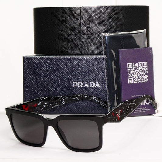 Prada Sunglasses Symbole Triangle Black Marble Square PR27YS SPR 27Y 1AB-08N