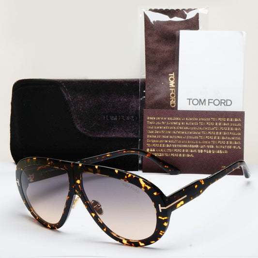 Tom Ford Sunglasses Troy Pilot Brown Tortoise Grey FT0836 TF 836 52B 61mm