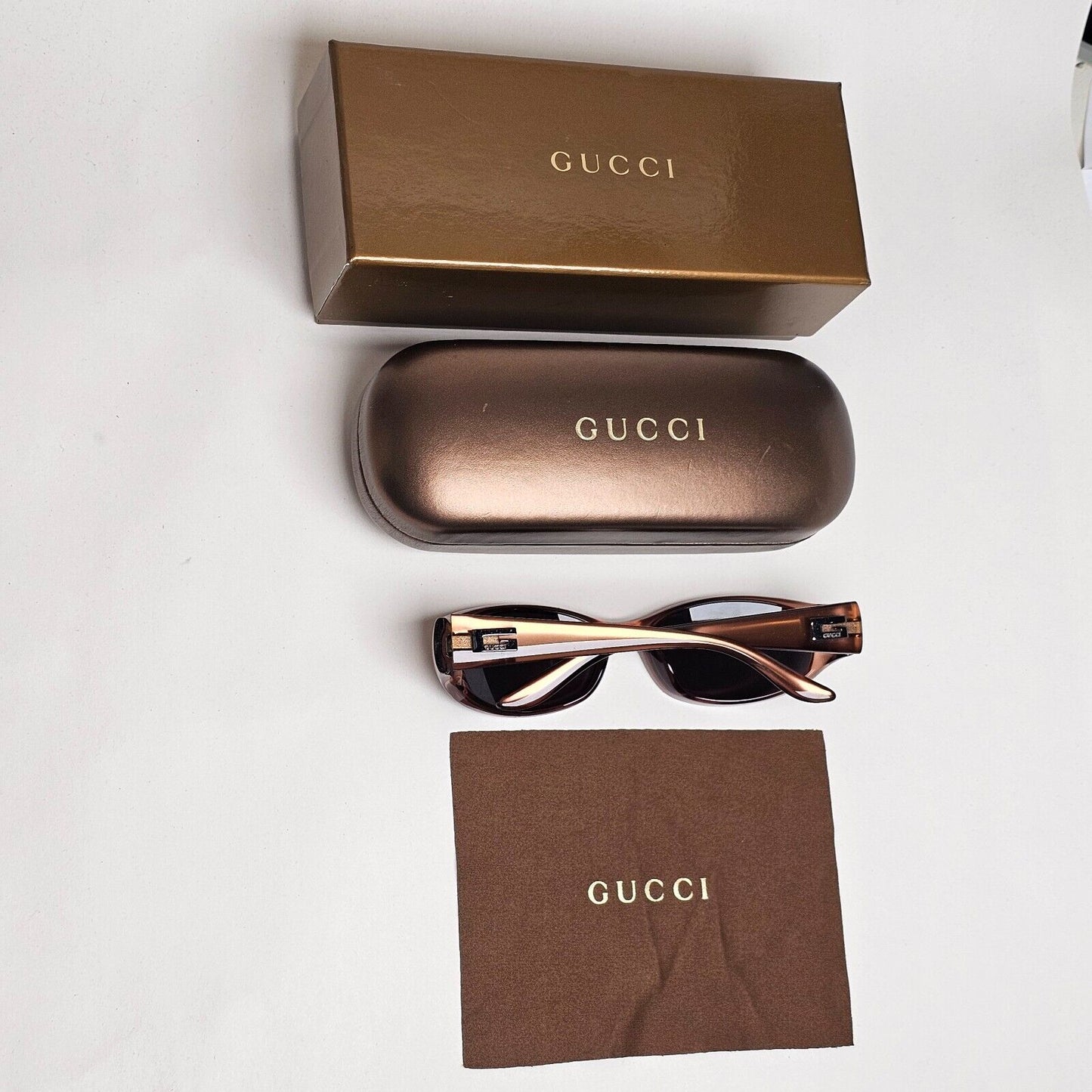 Gucci Sunglasses 1998 Vintage Brown Black Rectangle GG 2456/S E3K 55mm 060125