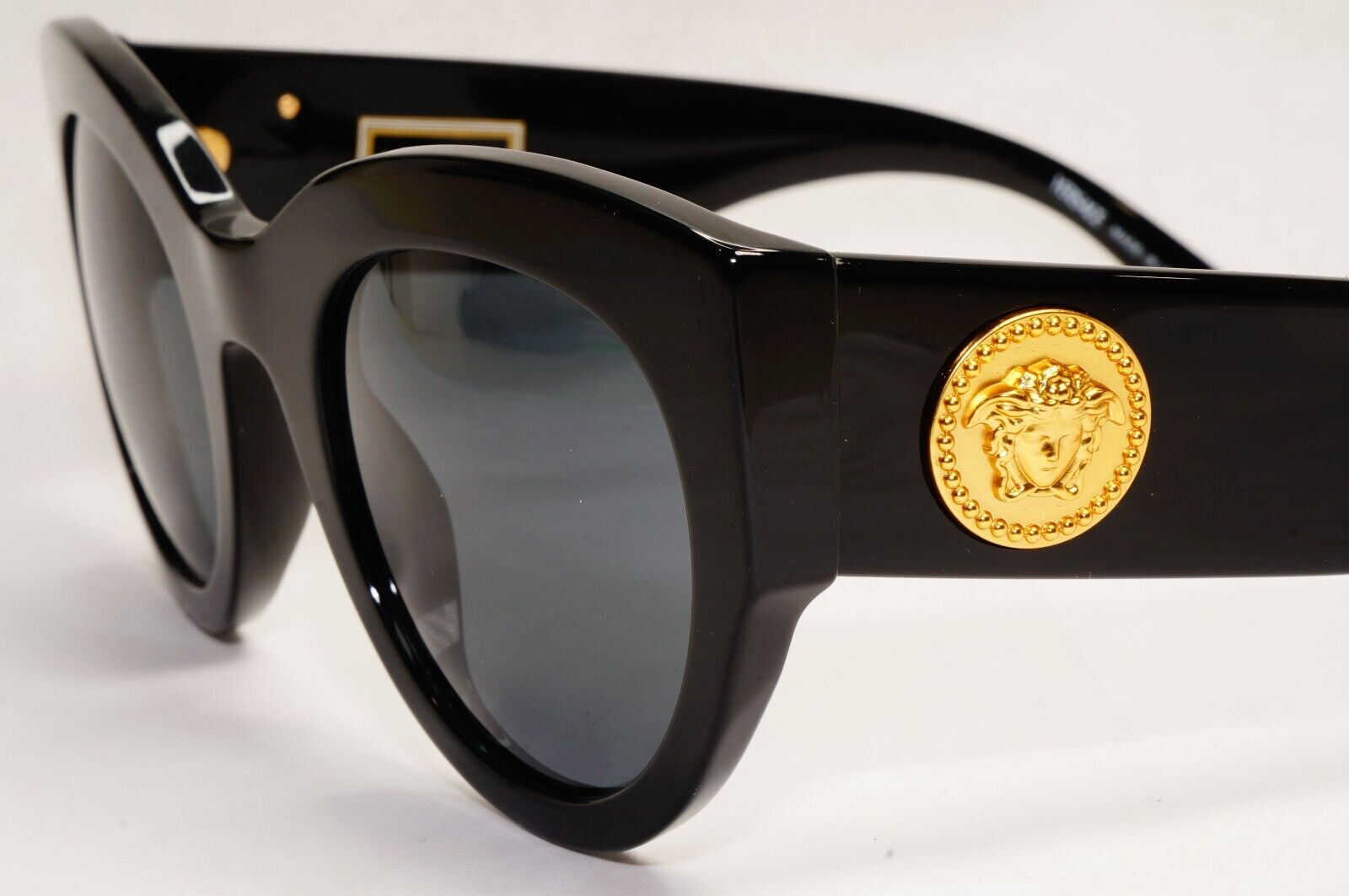 Versace Sunglasses Black Gold Medusa Tribute Edition Grey MOD VE 4353 GB1/87