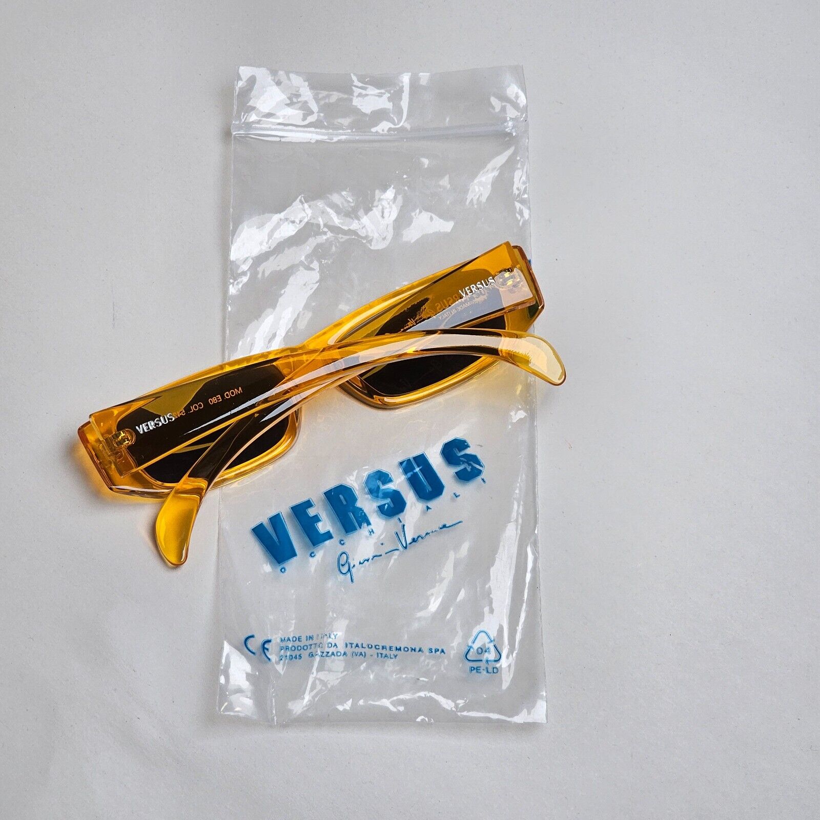 Versus Sunglasses 1996 by Gianni Versace Vintage Orange Grey MOD E80 COL 542