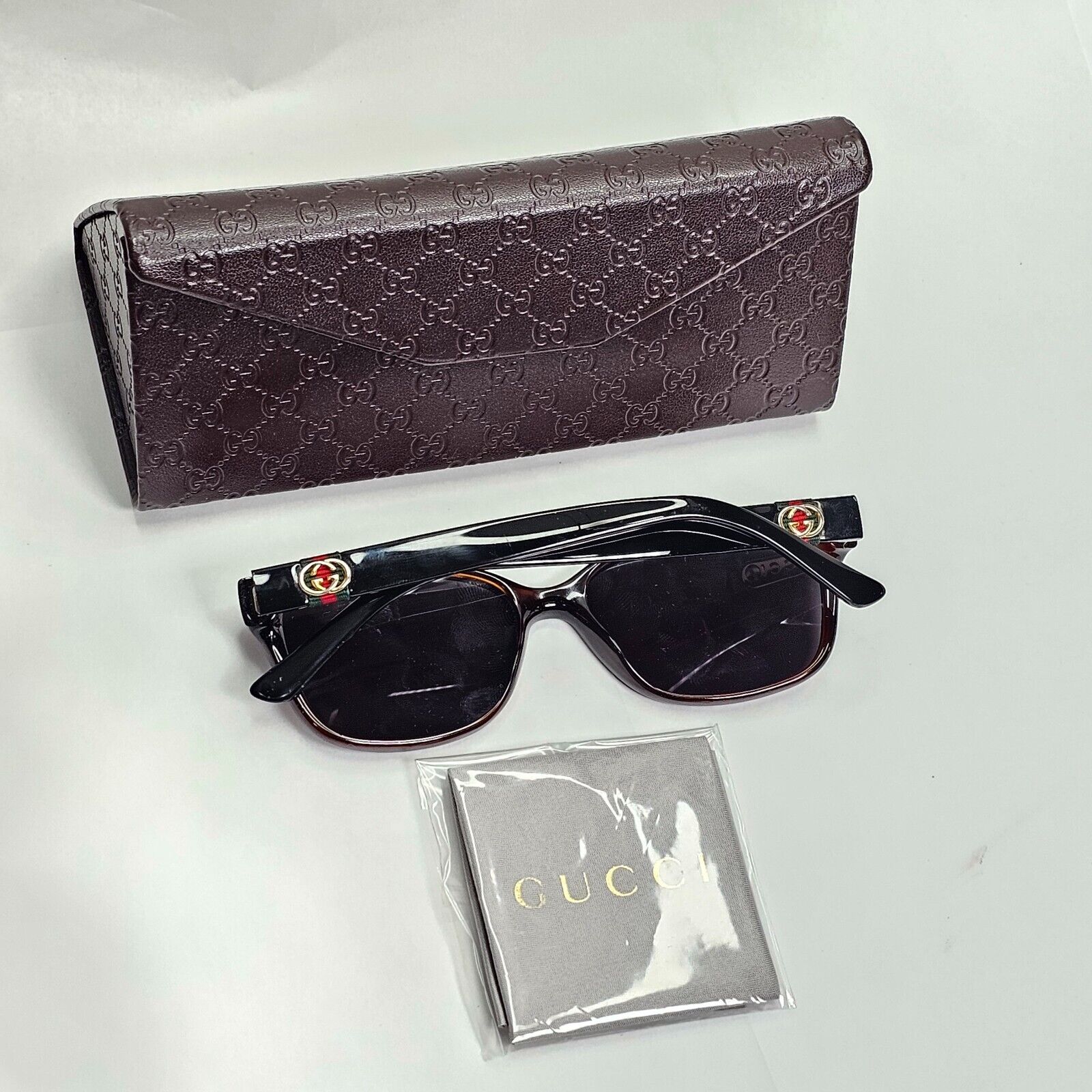 Gucci Sunglasses 2013 Vintage Ribbon Black Brown GG 3683 2XF 53mm 180324
