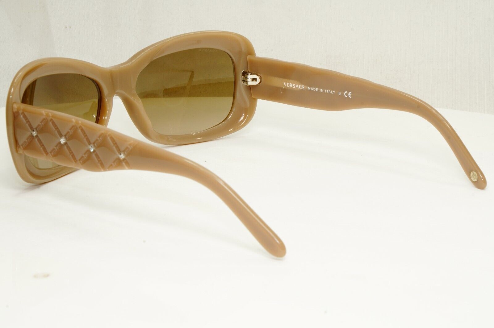 Versace Brown Square Sunglasses Womens Crystal Toffee MOD 4155-B 817/13 310122