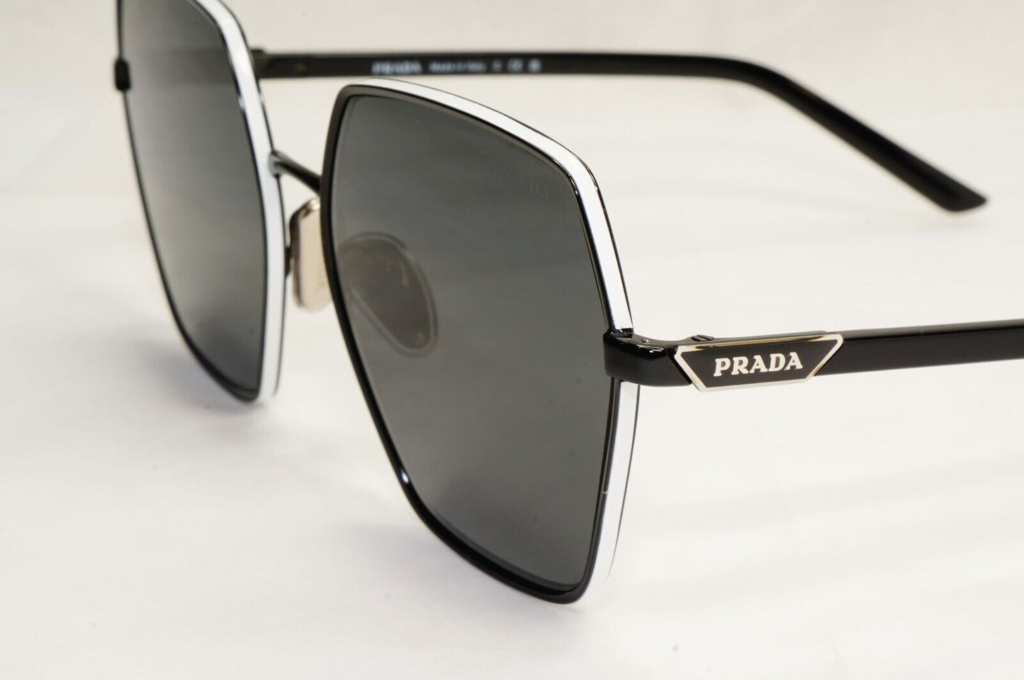Prada Sunglasses Black Hexagon Angular Square PR56YS SPR 56Y 1AB-5S0 58mm