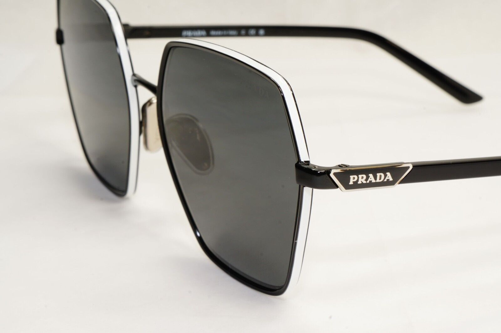 Prada Sunglasses Black Hexagon Angular Square PR56YS SPR 56Y 1AB-5S0 58mm