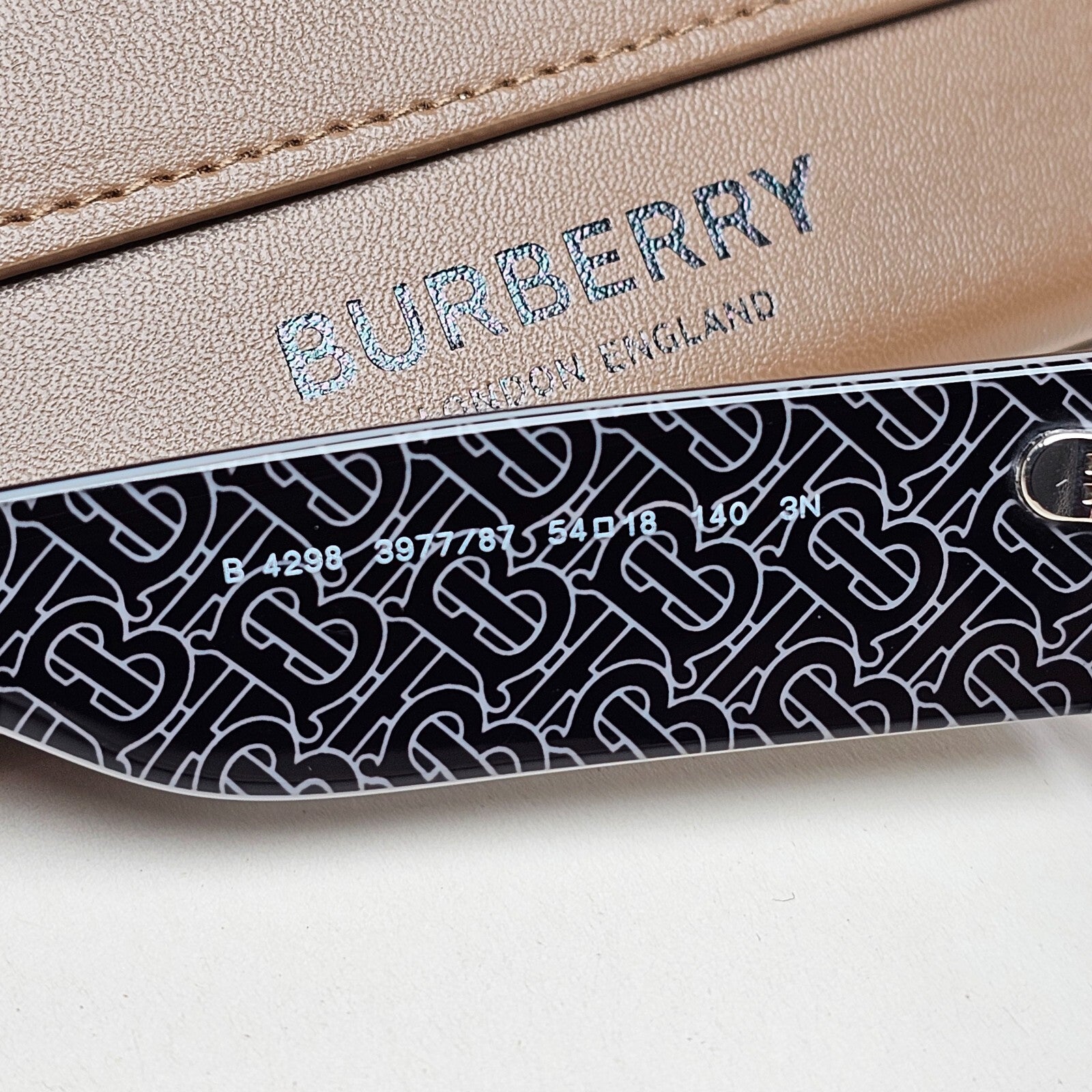 Burberry Sunglasses Black Gold TB Print Crystal BE 4298 Rose 3977/87 54mm