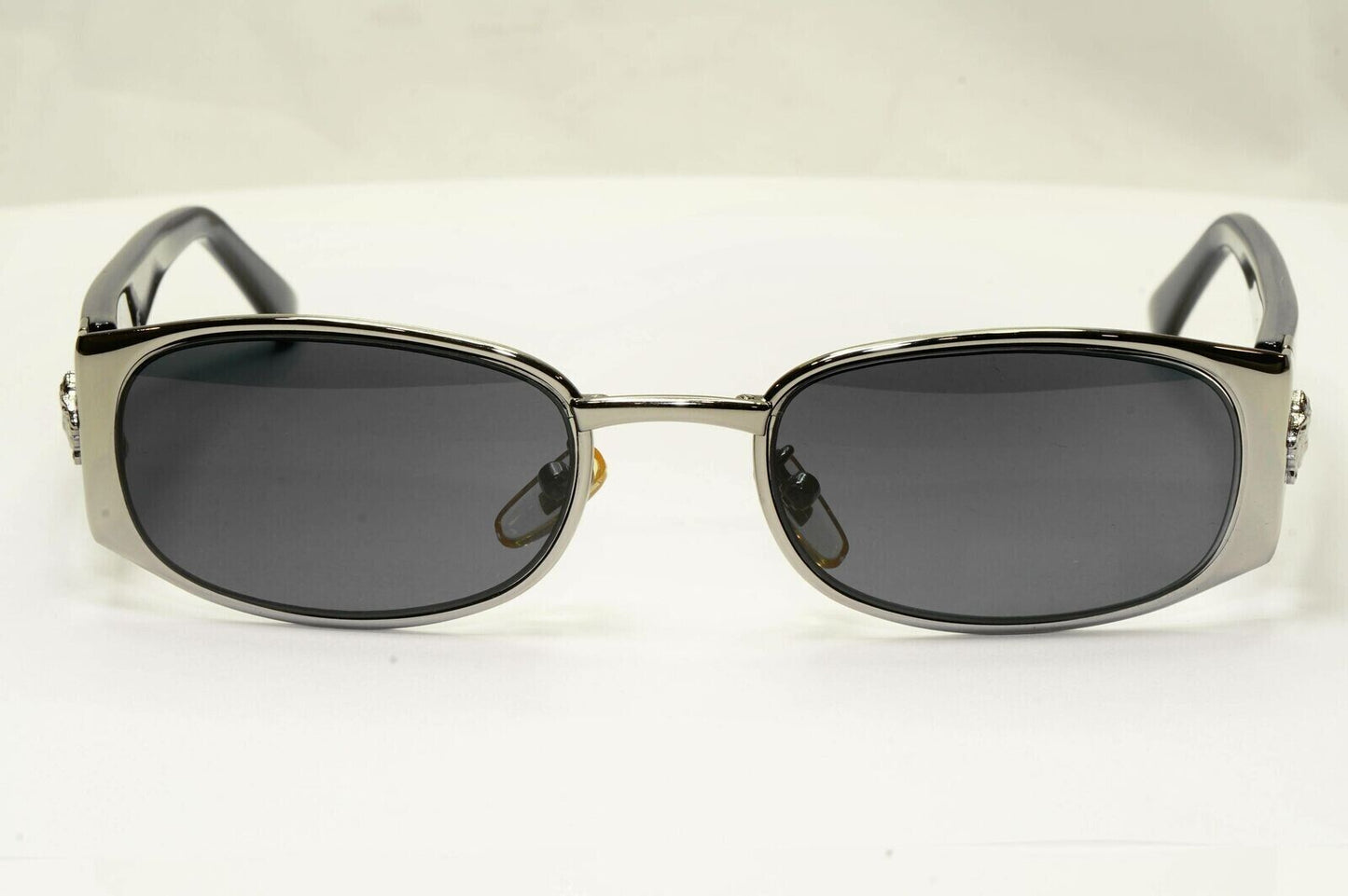 Gianni Versace 1996 Vintage Silver Black Medusa Metal Sunglasses MOD X31 COL 029