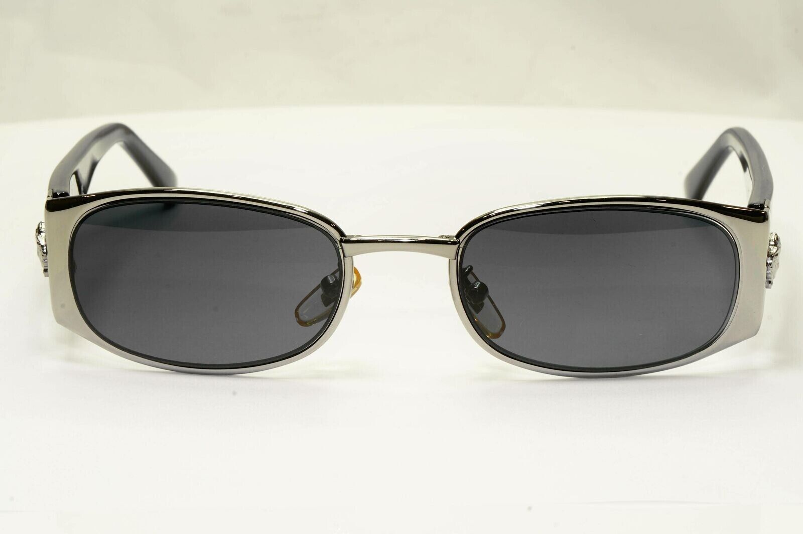 Gianni Versace 1996 Vintage Silver Black Medusa Metal Sunglasses MOD X31 COL 029