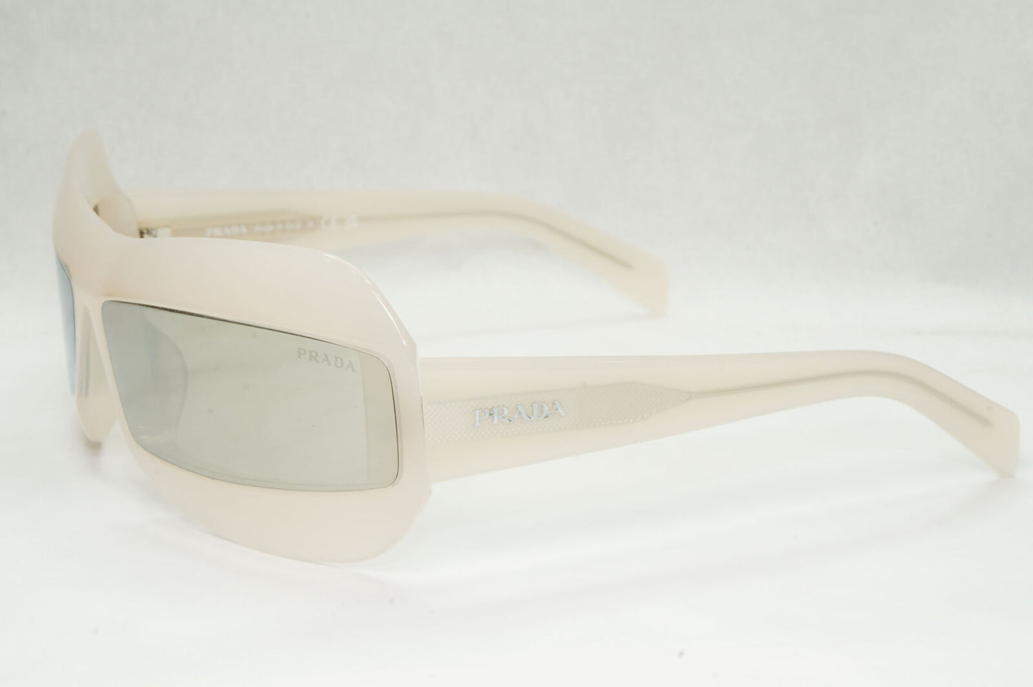 Prada Sunglasses Opal Nude White Silver Mirror Wrap PR30YS SPR 30Y 13D-2B0