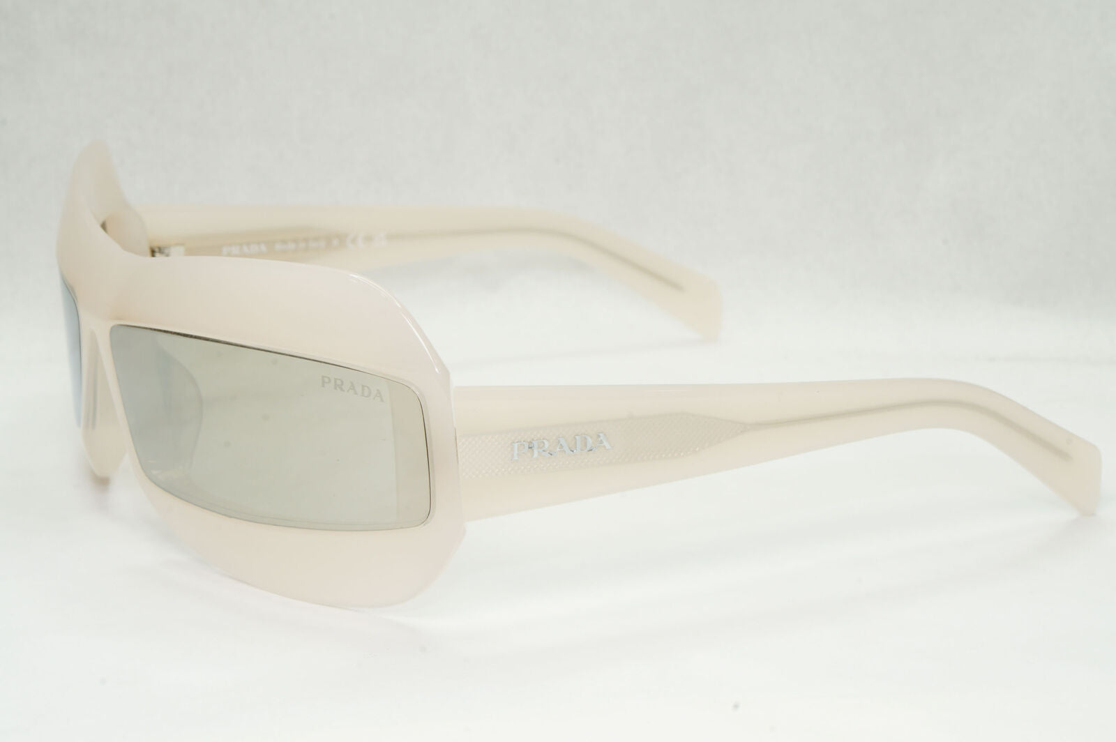 Prada Sunglasses Opal Nude White Silver Mirror Wrap PR30YS SPR 30Y 13D-2B0