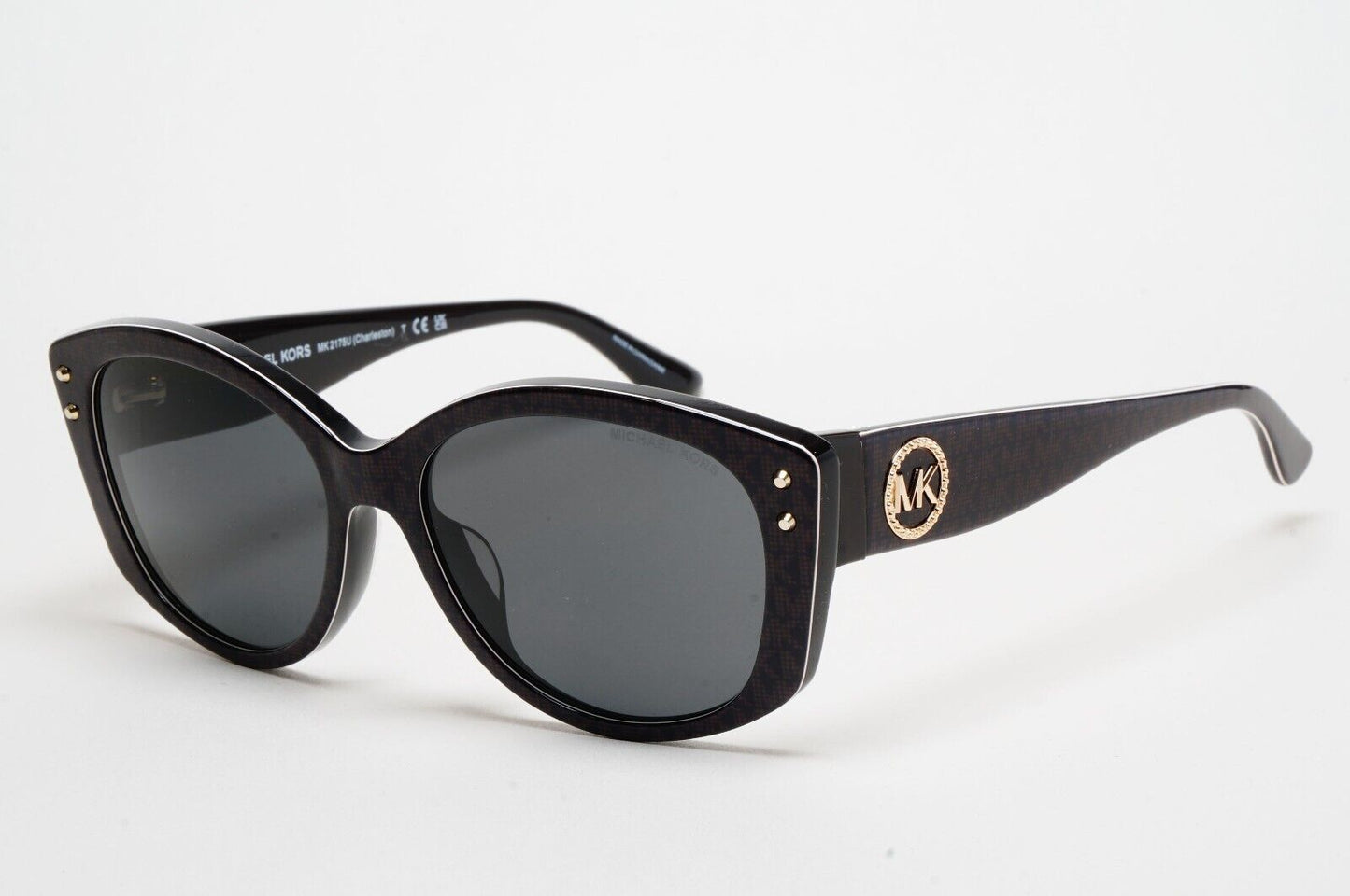 Michael Kors Sunglasses Black Gold Monogram Square MK 2175U Charleston 3500/87