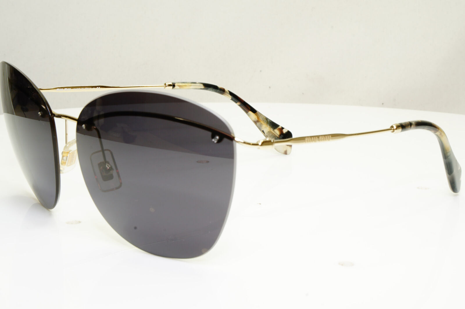 Authentic MIU MIU Womens Vintage Sunglasses Gold Rimless SMU 54P ZVN-3A2 30363