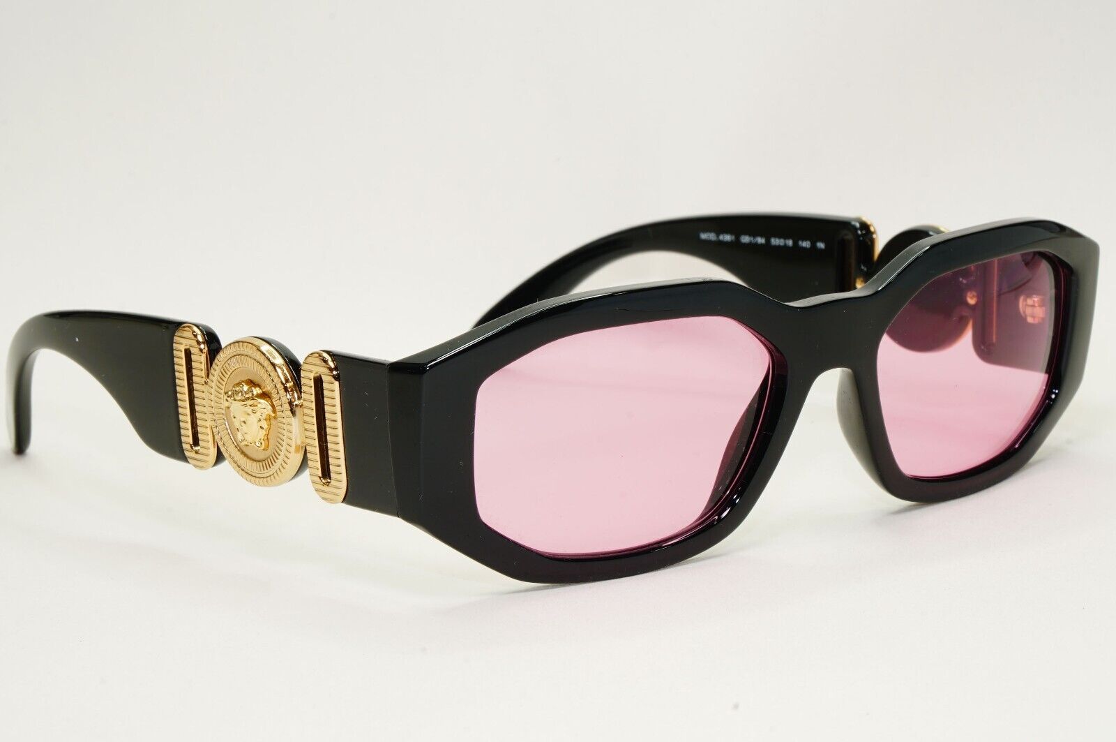 Versace Sunglasses Black Gold Pink Gold Medusa Biggie MOD VE 4361 GB1/84 53mm