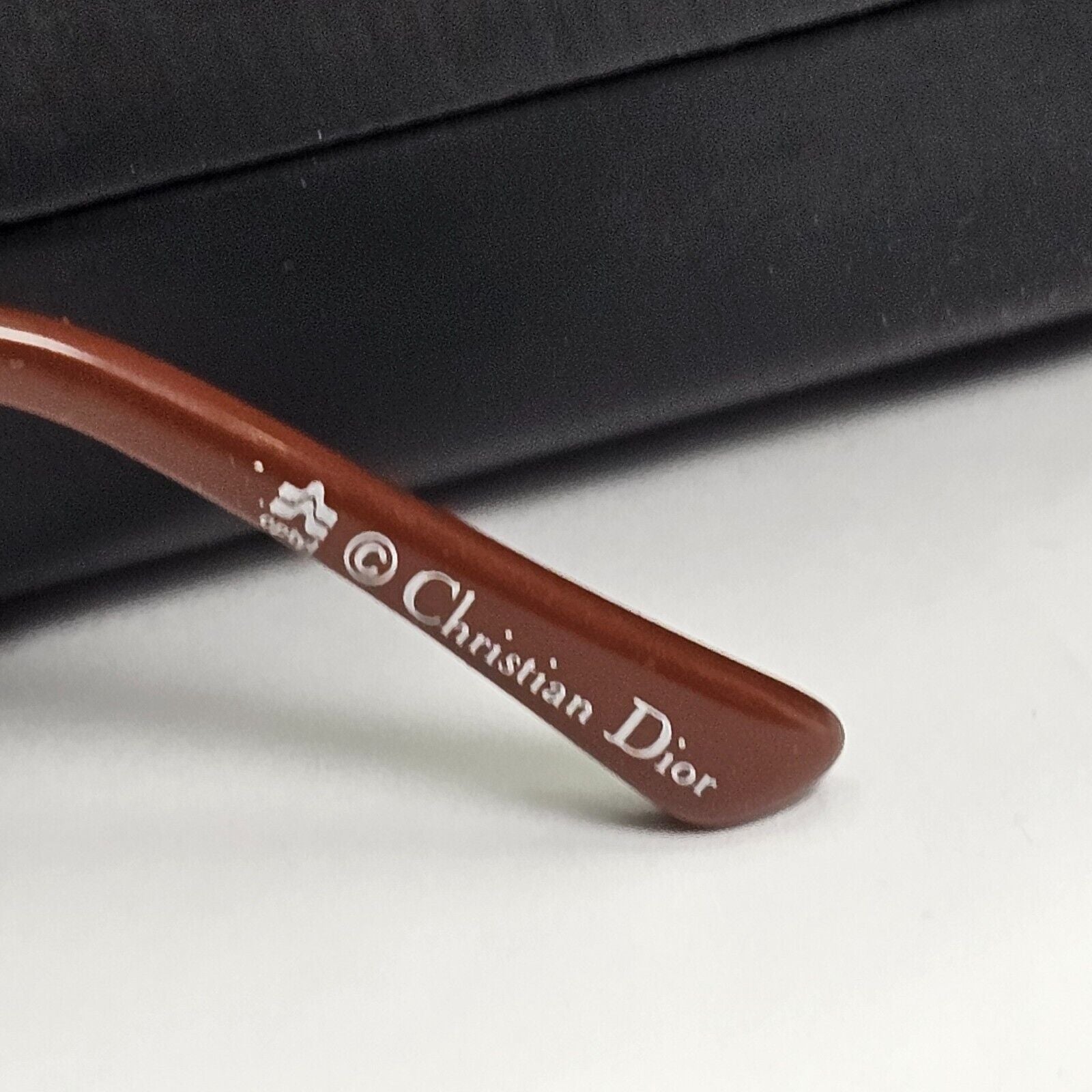 Dior Sunglasses 1990s Vintage Germany Gold Brown Grey Square 2543 11 55mm 270324