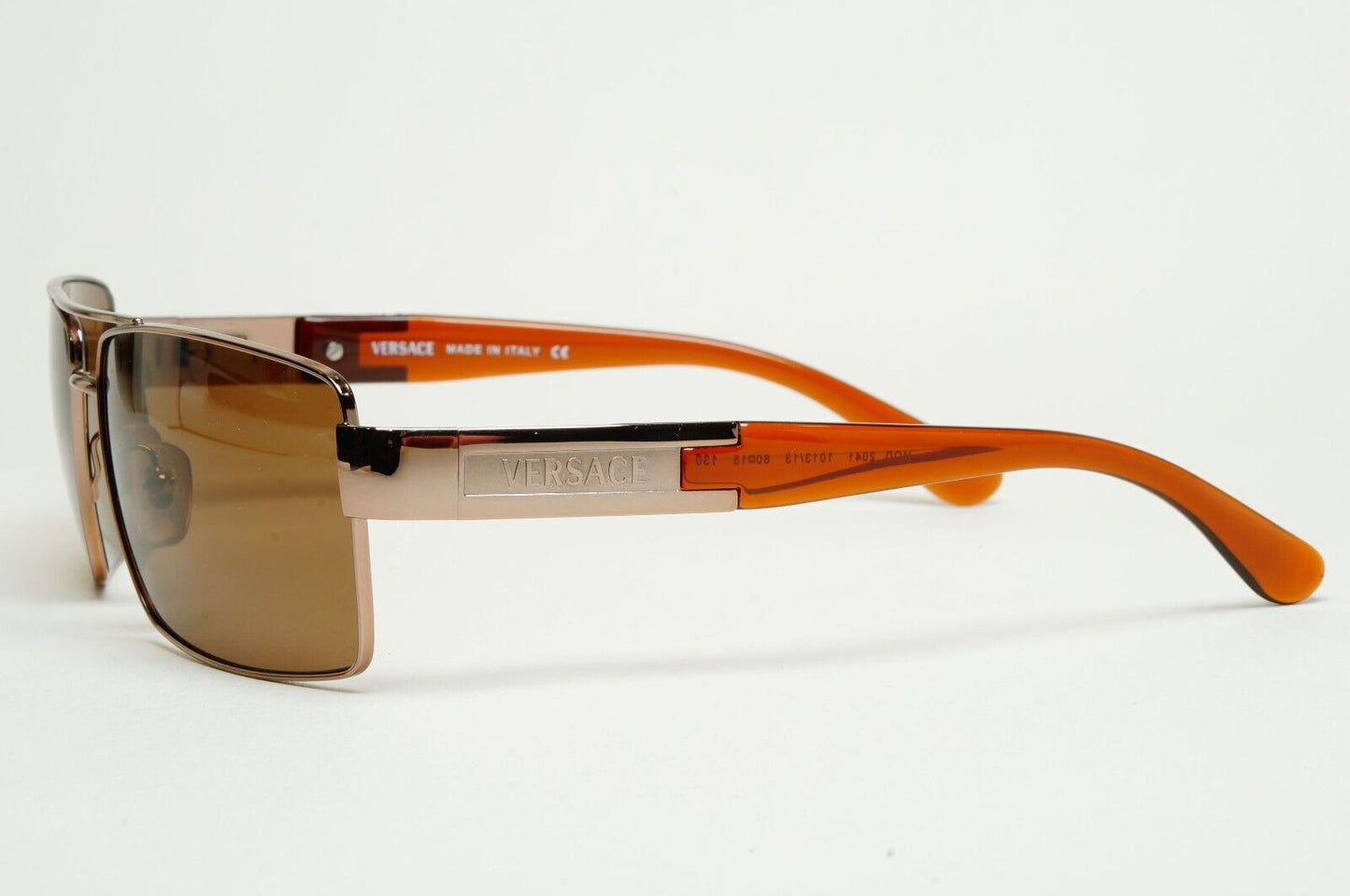 Versace Sunglasses 2005 Vintage Brown Square Navigator MOD 2041 1013/13 050225