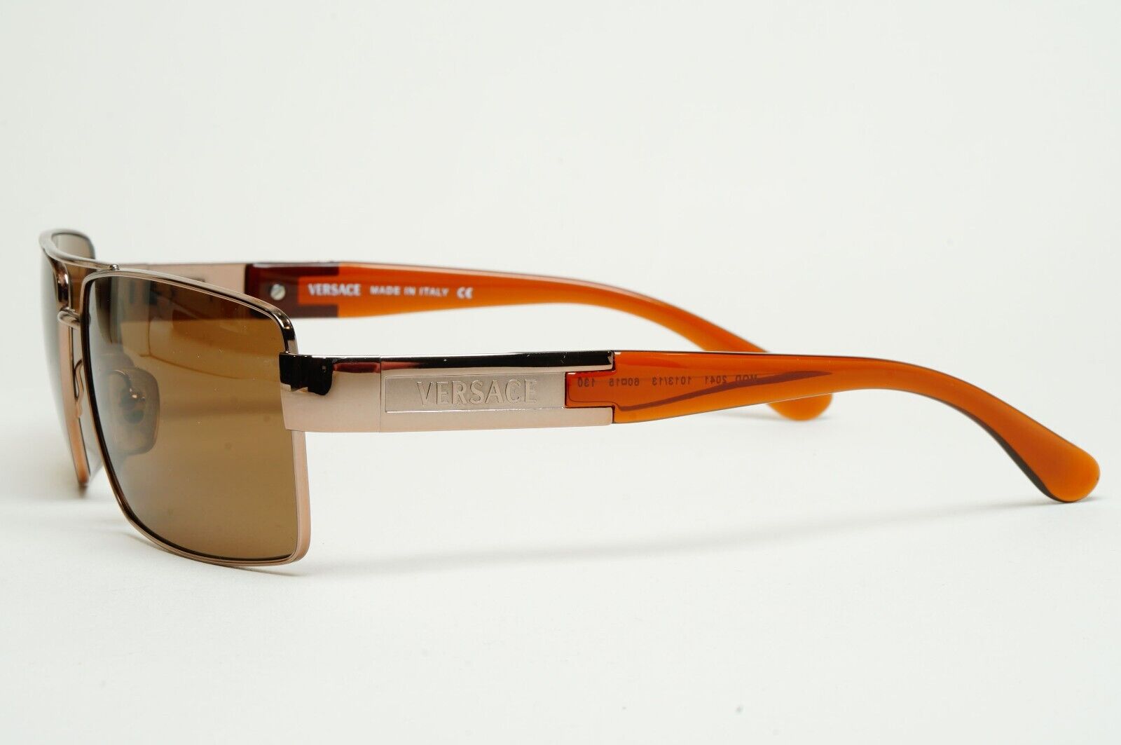 Versace Sunglasses 2005 Vintage Brown Square Navigator MOD 2041 1013/13 050225