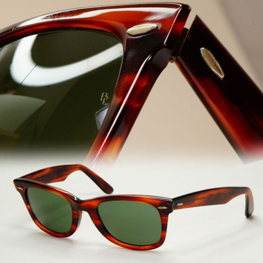 Ray-Ban Sunglasses 1992 Vintage Bausch Lomb Brown Wayfarer Tortoiseshell 021124