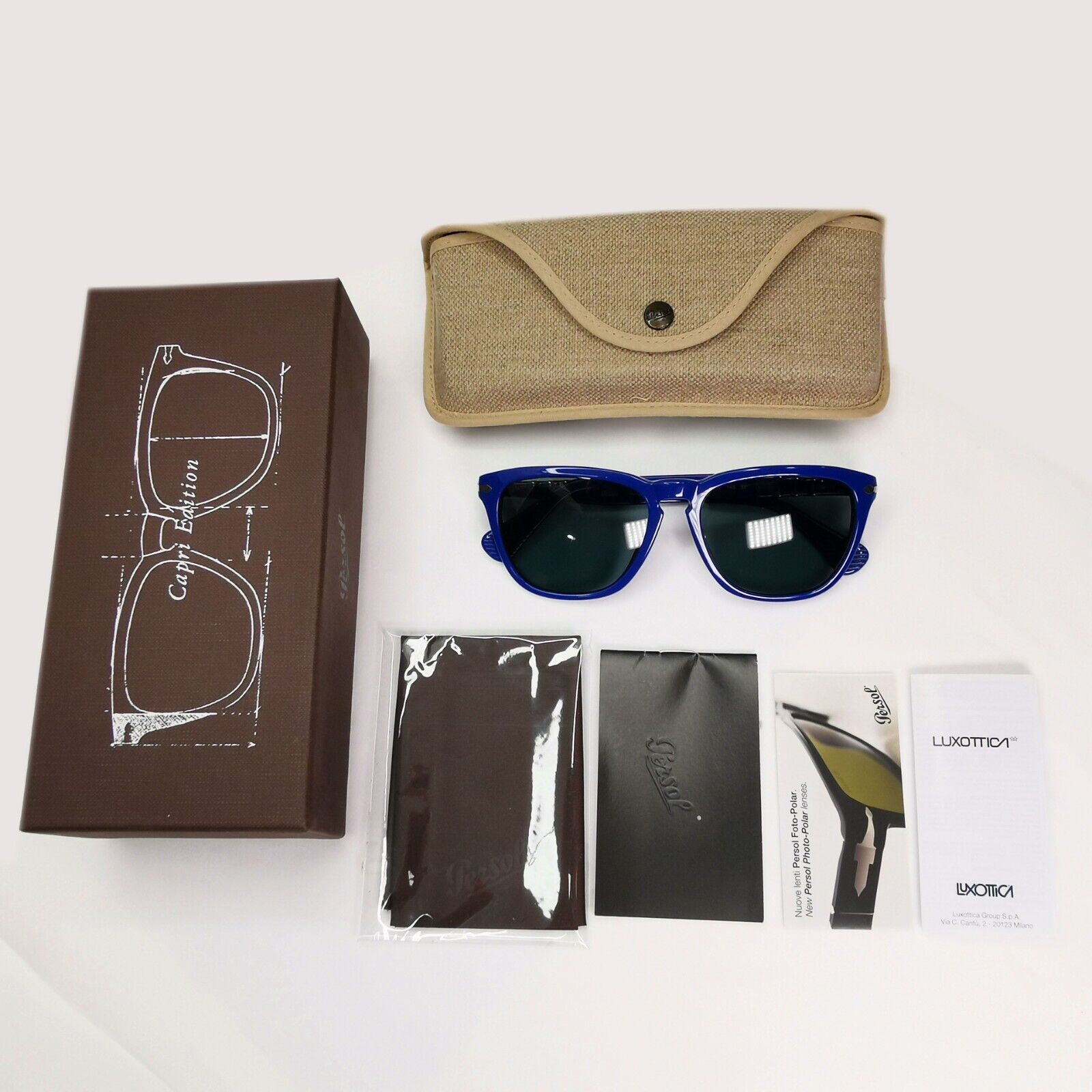 Persol Sunglasses 2012 Capri Polarized Photochromic Blue Grey 3024-S 958/4N 55mm