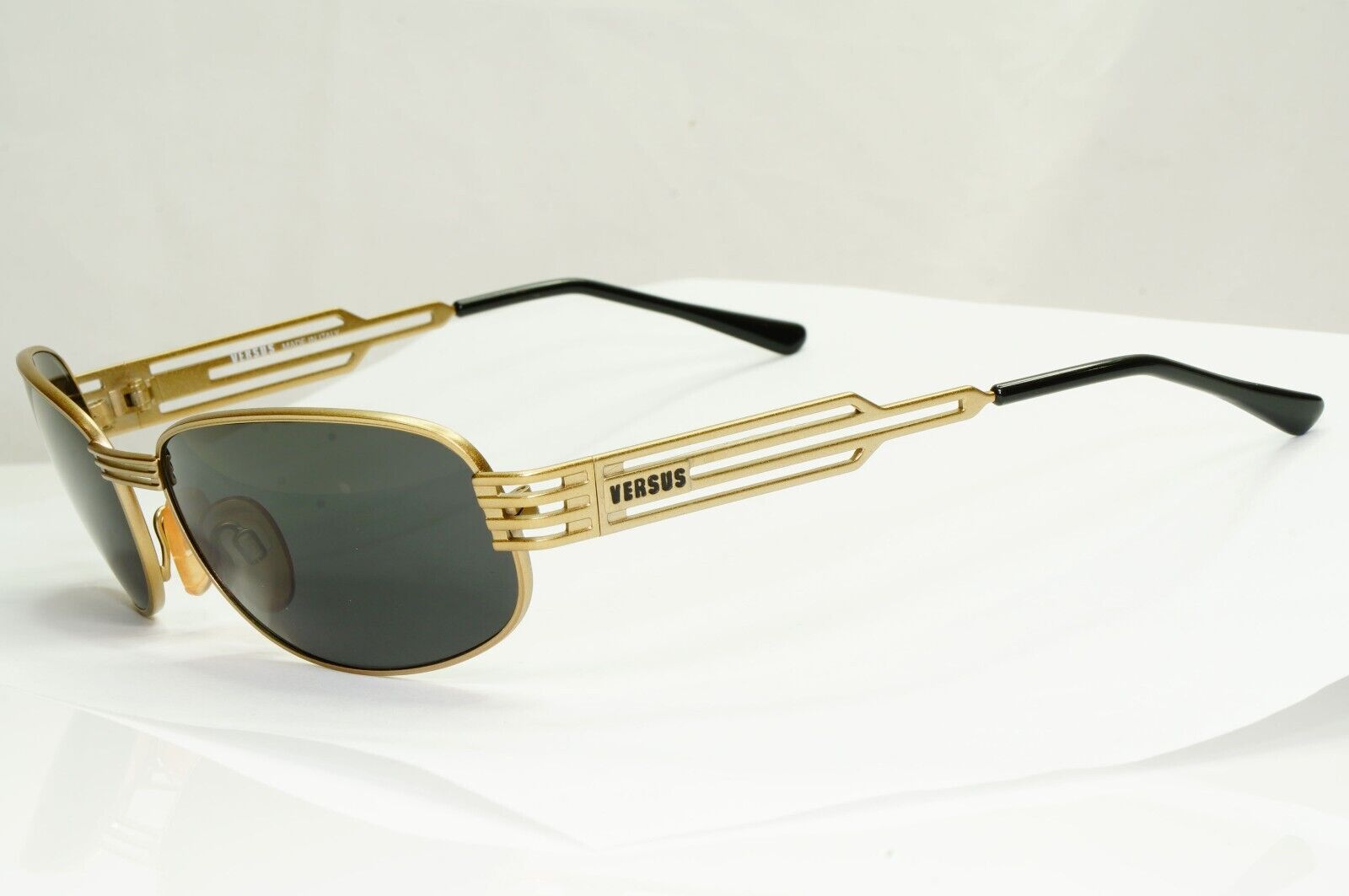 Versus 1996 by Gianni Versace Vintage Gold Black Sunglasses MOD F36 COL 86M