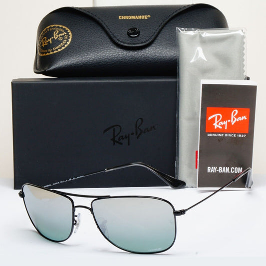 Ray-Ban Sunglasses Polarized Black Silver Chromance Mirror RB 3543 002/5L 59mm
