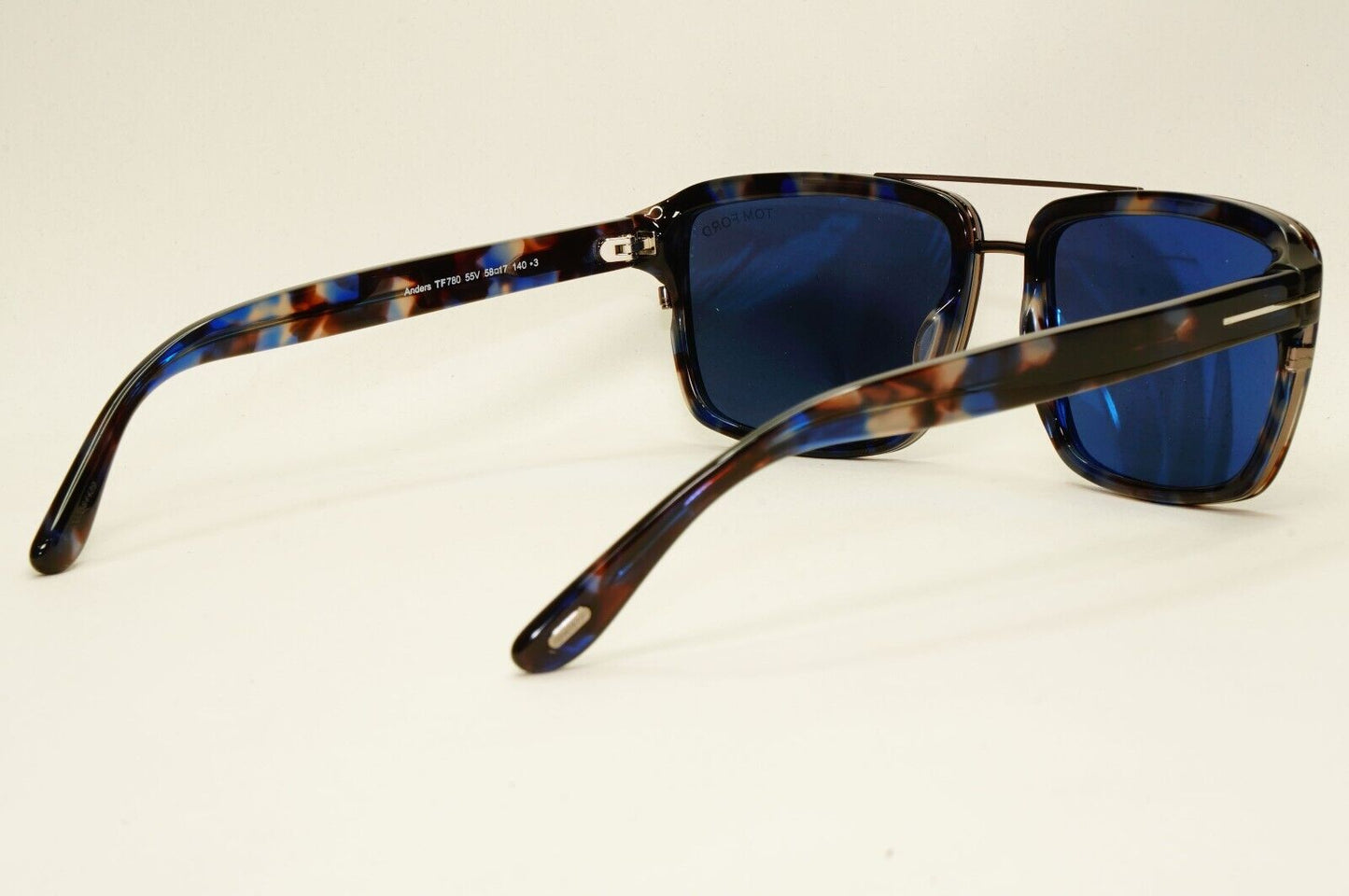 Tom Ford Sunglasses Anders Blue Brown Marble Square FT0780 TF 780 55V 58mm