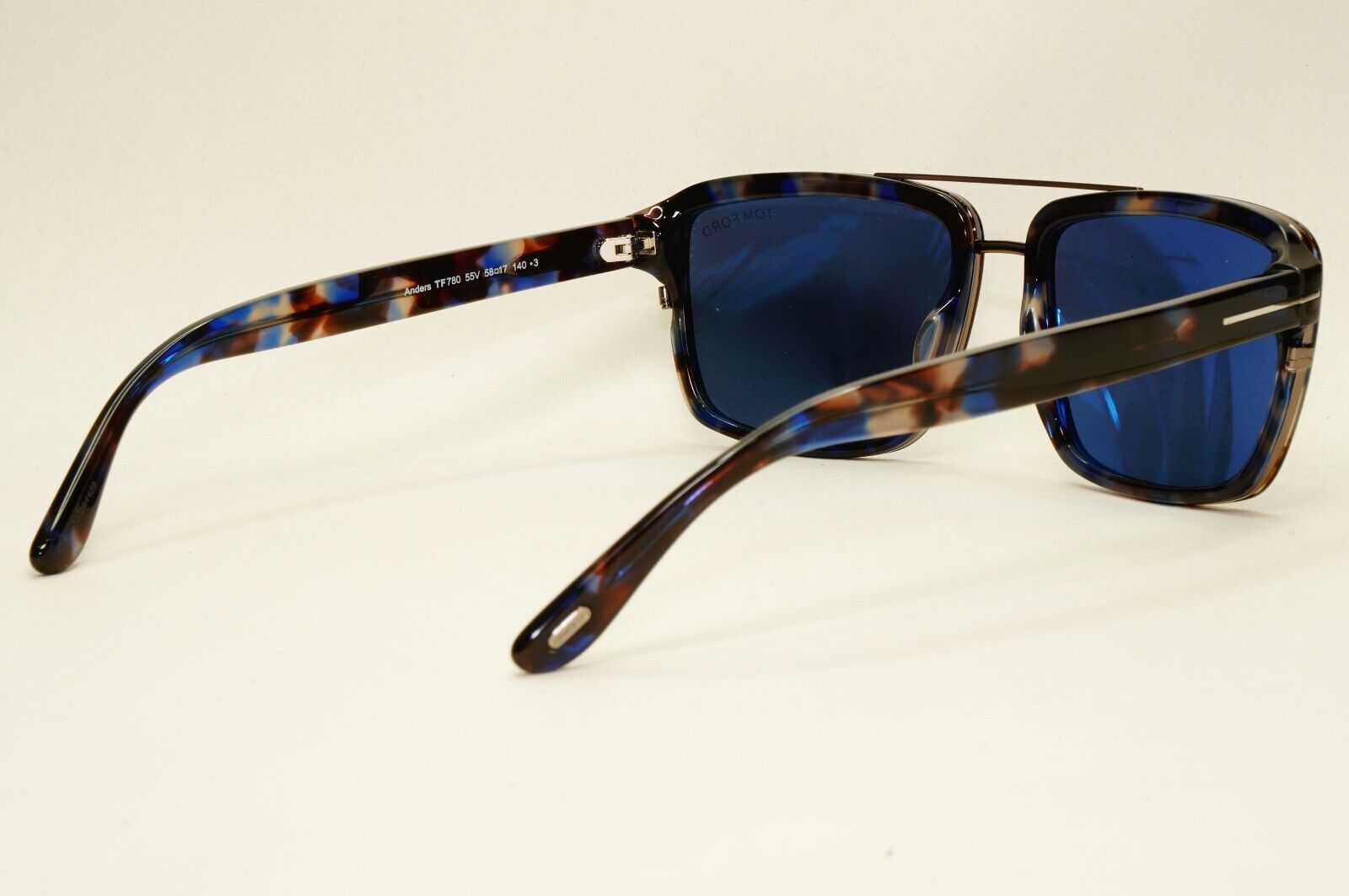 Tom Ford Sunglasses Anders Blue Brown Marble Square FT0780 TF 780 55V 58mm