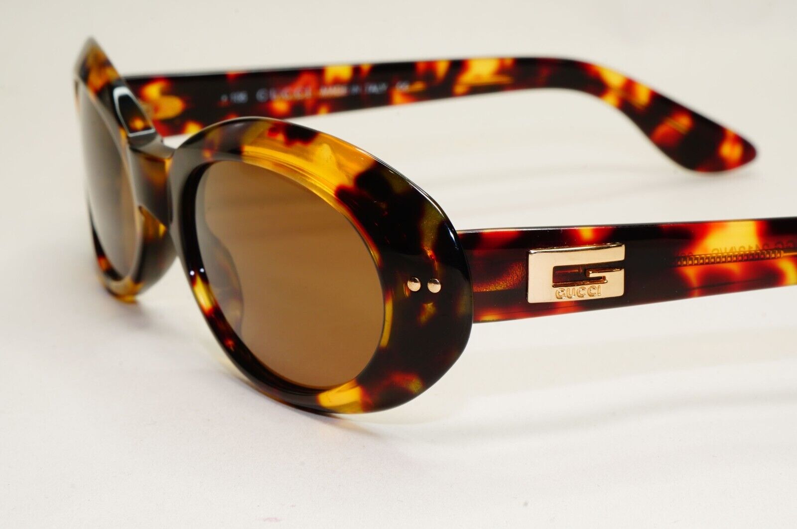 Gucci Sunglasses 1997 Vintage Brown Tortoise Oval GG 2413/N/S 02Y 52mm 171024