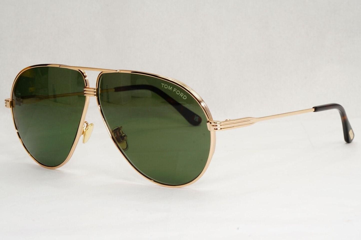 Tom Ford Sunglasses Jet Gold Green Metal Pilot Large FT0734-HTF 734-H 28N 64mm