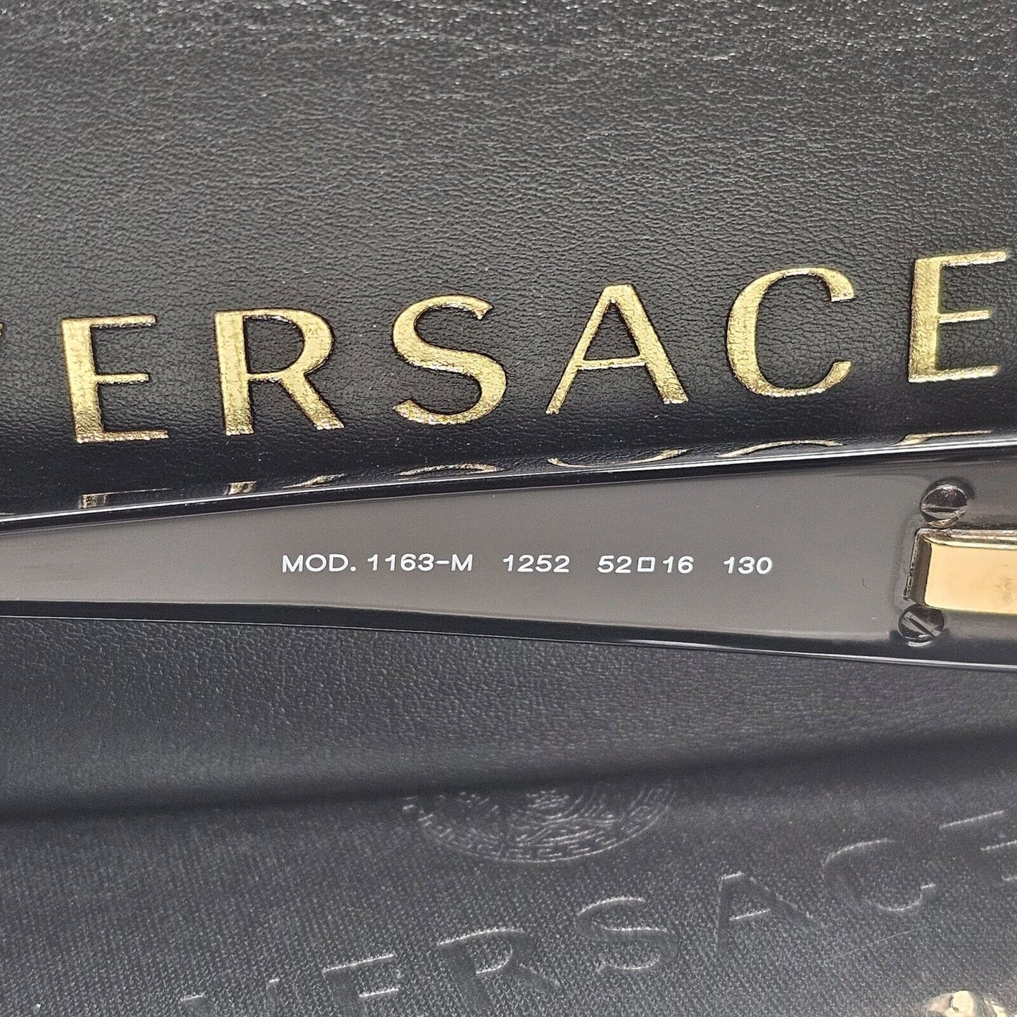 Versace Sunglasses Black Gold Medusa Rectangle Small MOD 1163-M 1252 52mm