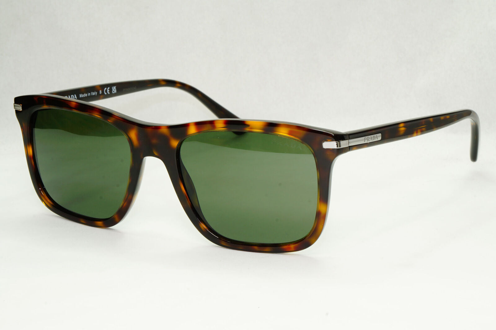 Prada Sunglasses Glass Lens Square Brown Tortoise Green PR18WS SPR 18W 2AU-0B0