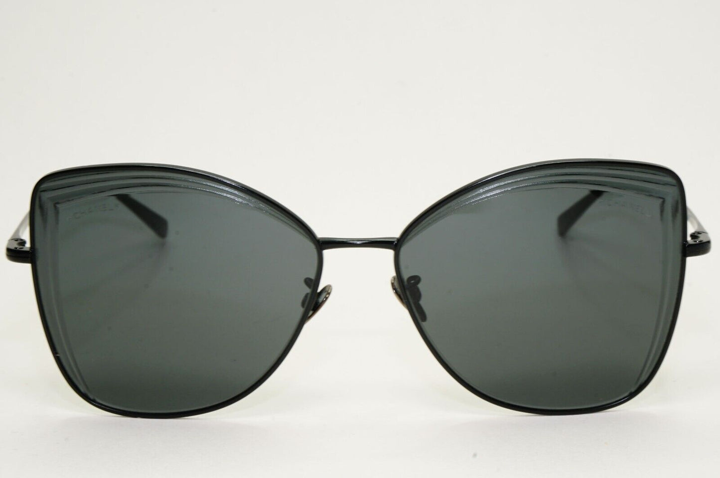 Chanel Sunglasses Black Square Metal Butterfly Large 4253 c.101/S4 59mm