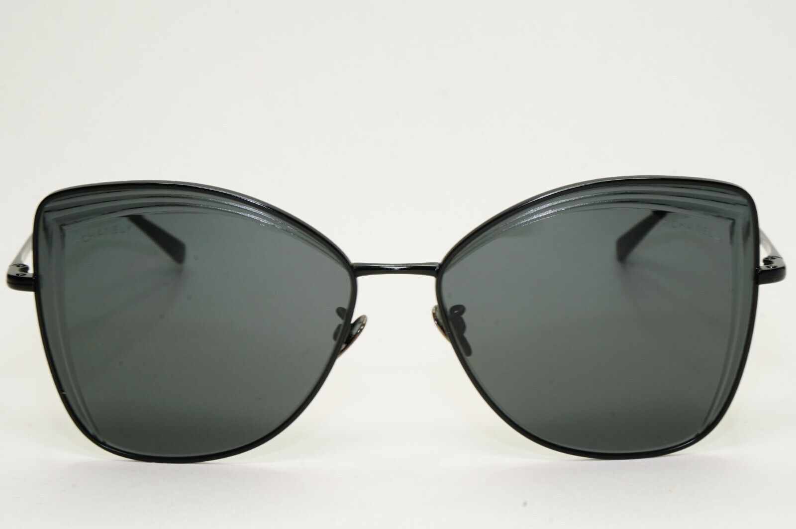 Chanel Sunglasses Black Square Metal Butterfly Large 4253 c.101/S4 59mm