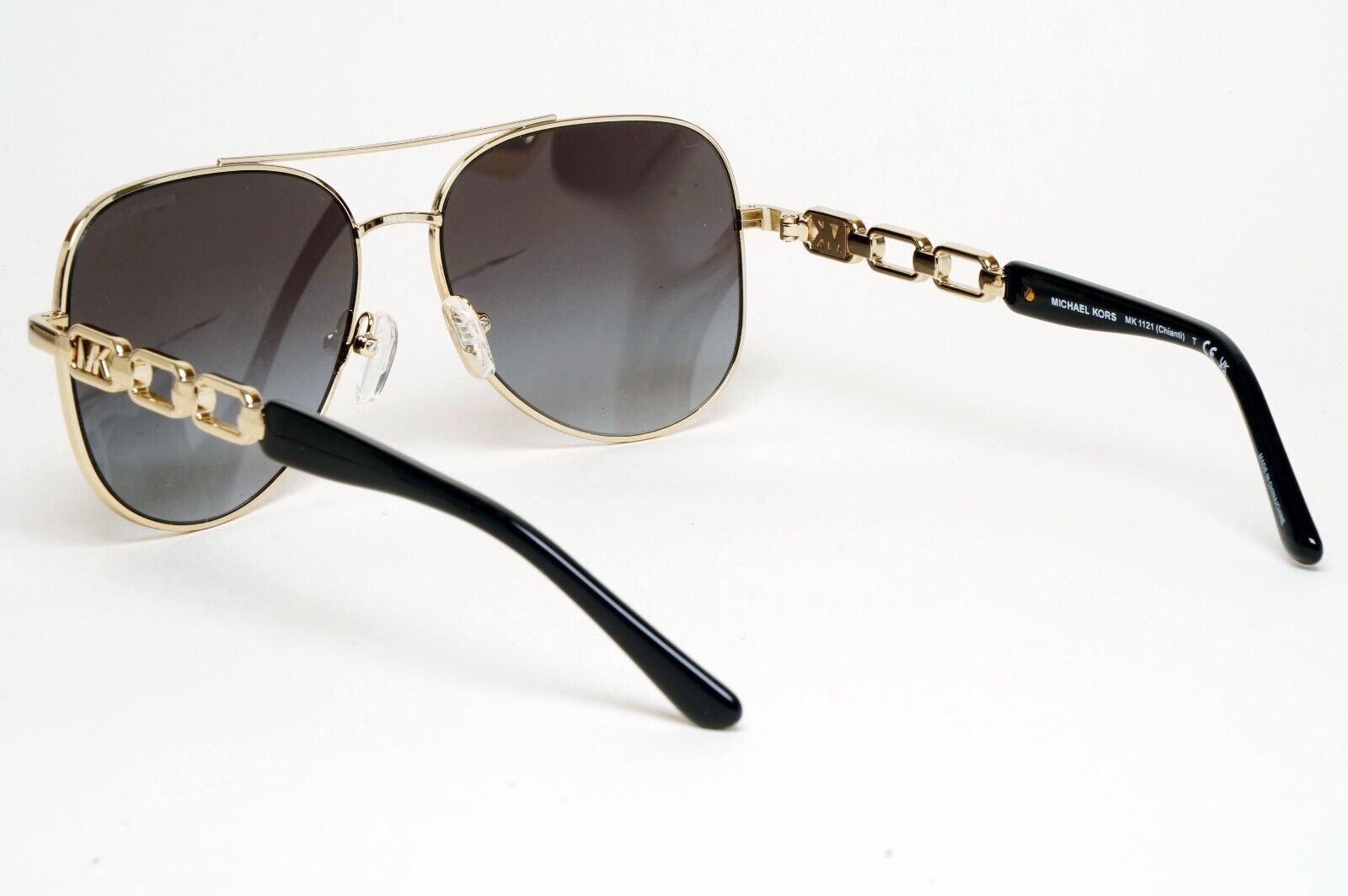 Michael Kors Sunglasses Gold Pilot Grey Gradient Metal MK 1121 Chianti 1014/8G